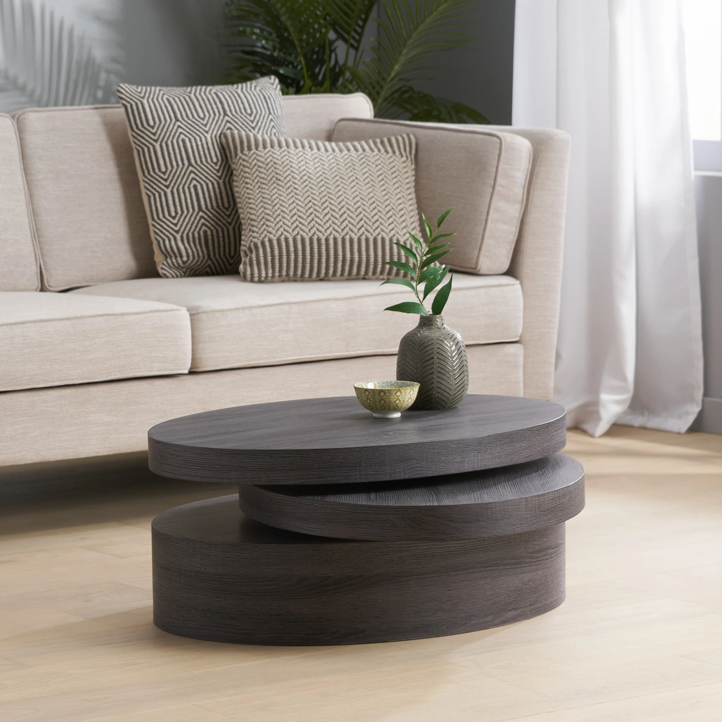 Walker Edison | Minimalist Rotating Coffee Table