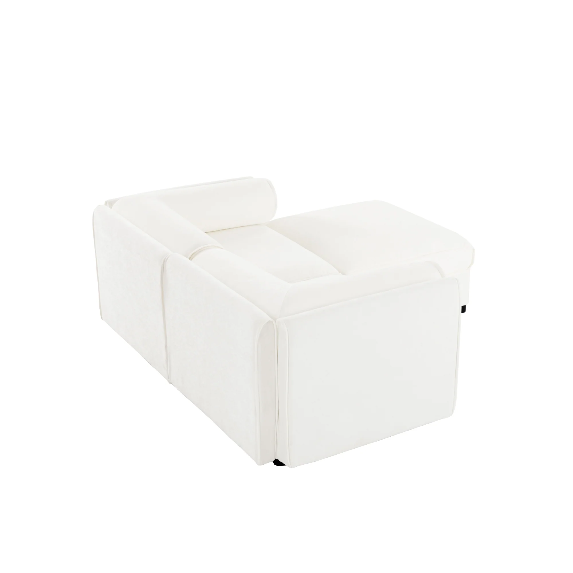 Walker Edison | Stylish Modern Chenille Loveseat Sofa with Ottoman Storage