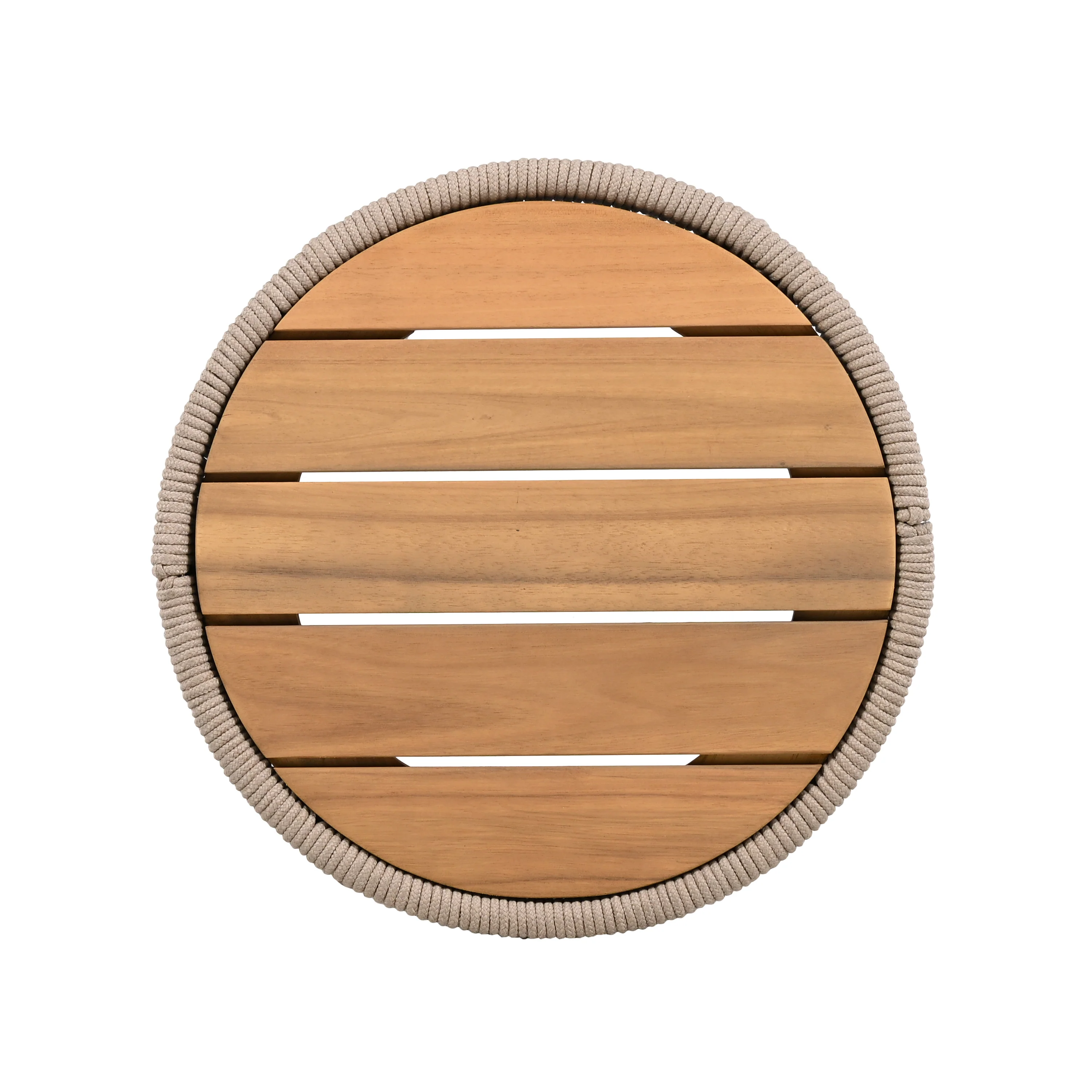 Walker Edison | Modern Woven Rope Design Coffee Table and Side Table Set of 2