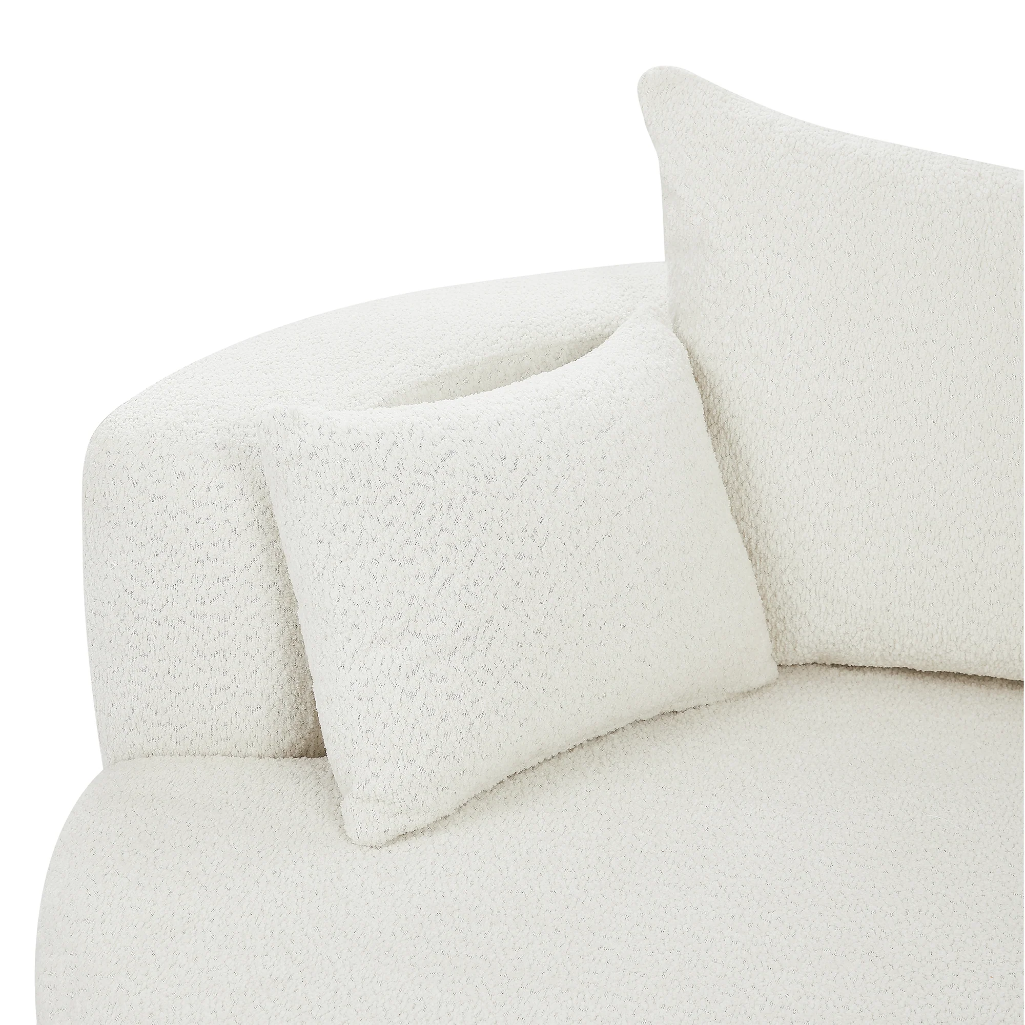 Walker Edison | 360° Swivel Accent Round Sofa Chair with Pillows