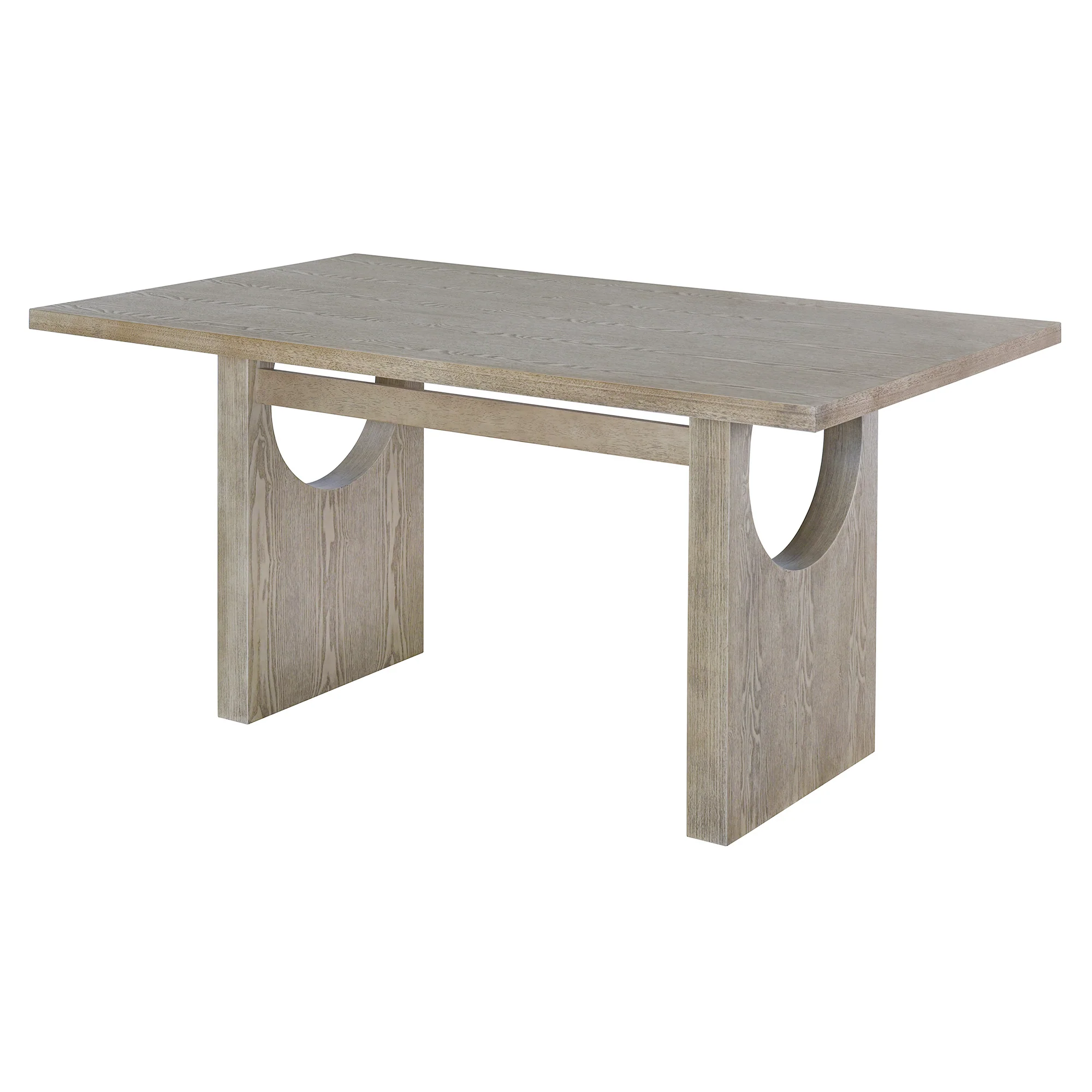 Walker Edison | Natural Wood Wash 7-Piece Retro Dining Set with 6 Upholstered Chairs