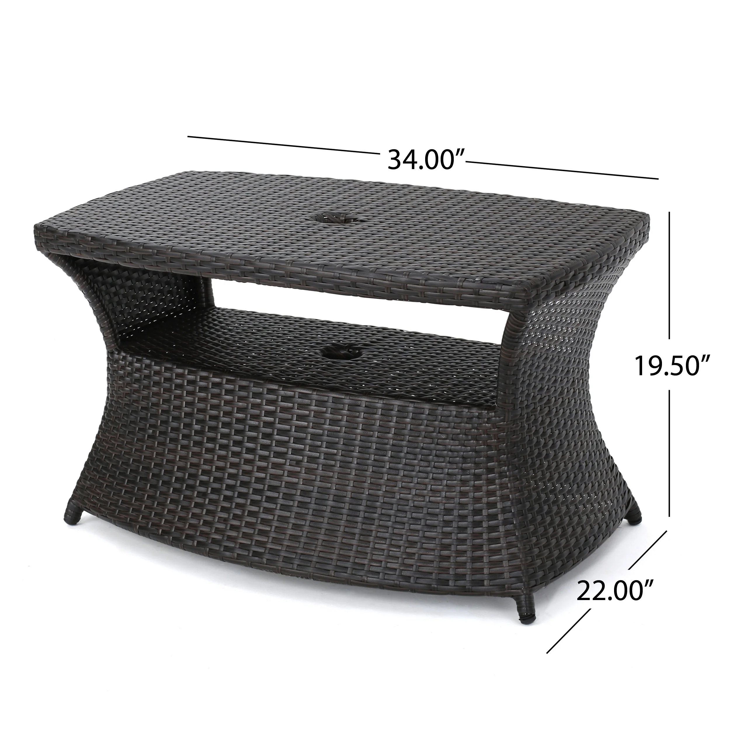 Walker Edison | Wicker Outdoor Patio Coffee Table