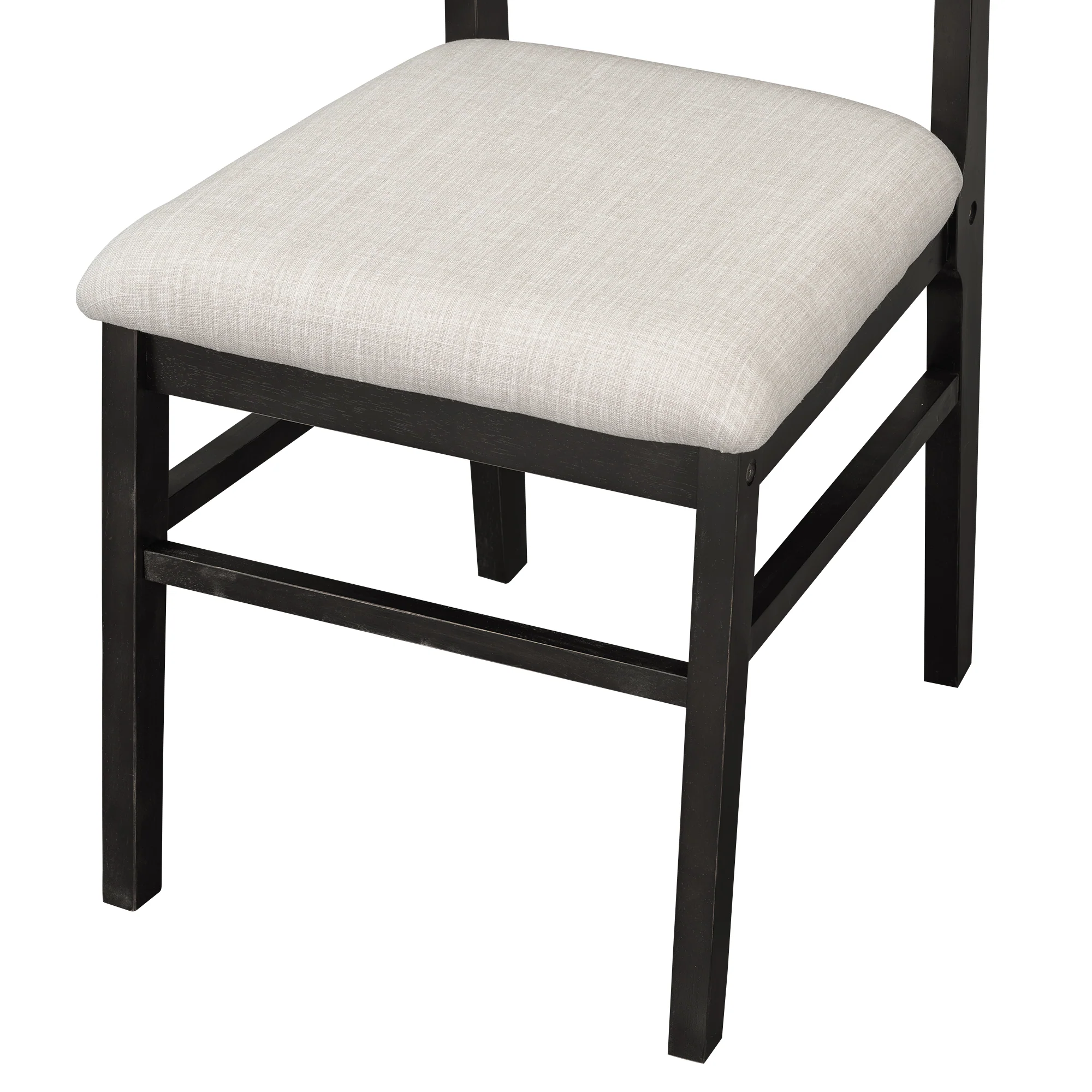 Walker Edison | Solid Wood 6-Piece Upholstered Dining Table Set with Bench