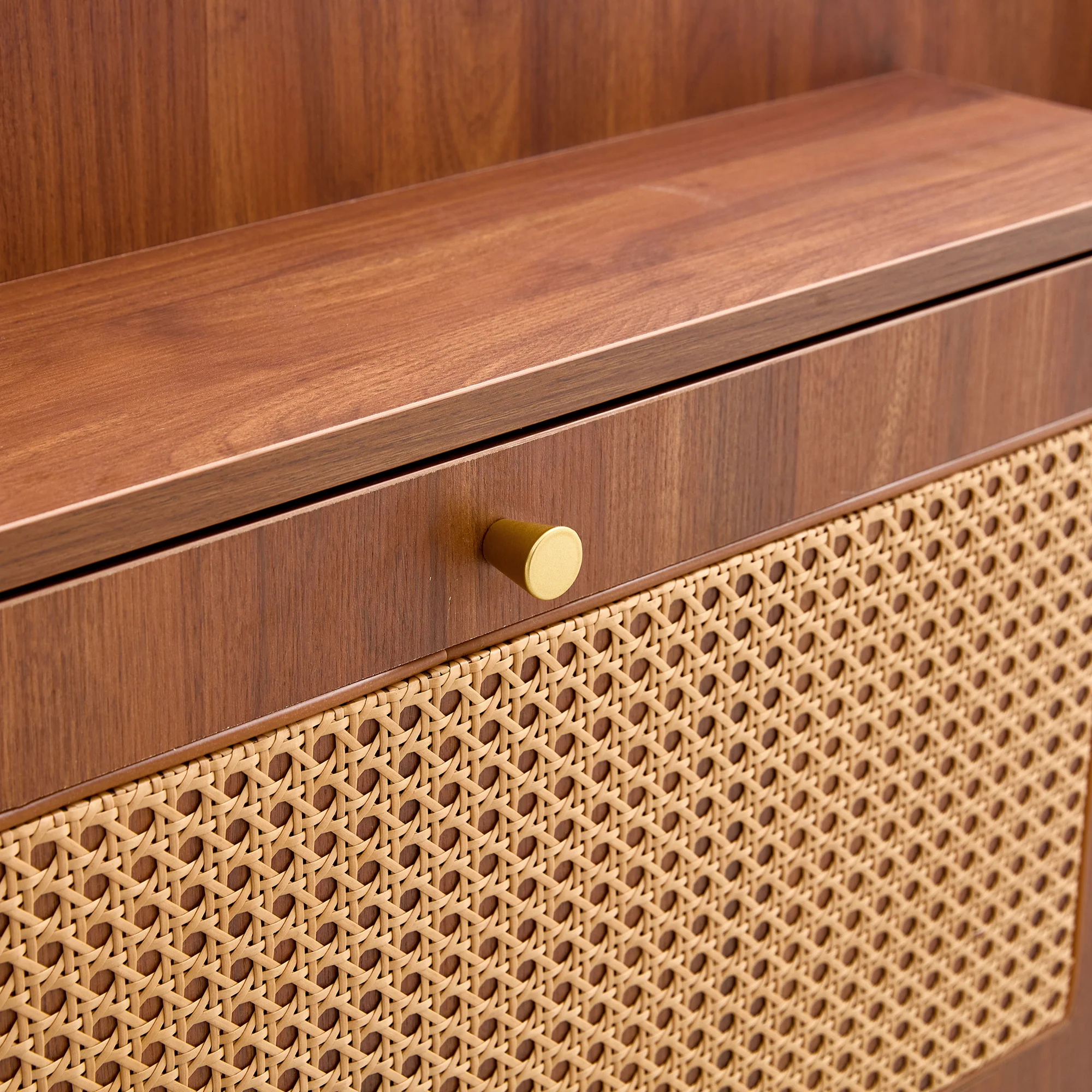 Walker Edison | Rattan Modern Minimalist Entryway Storage Cabinet