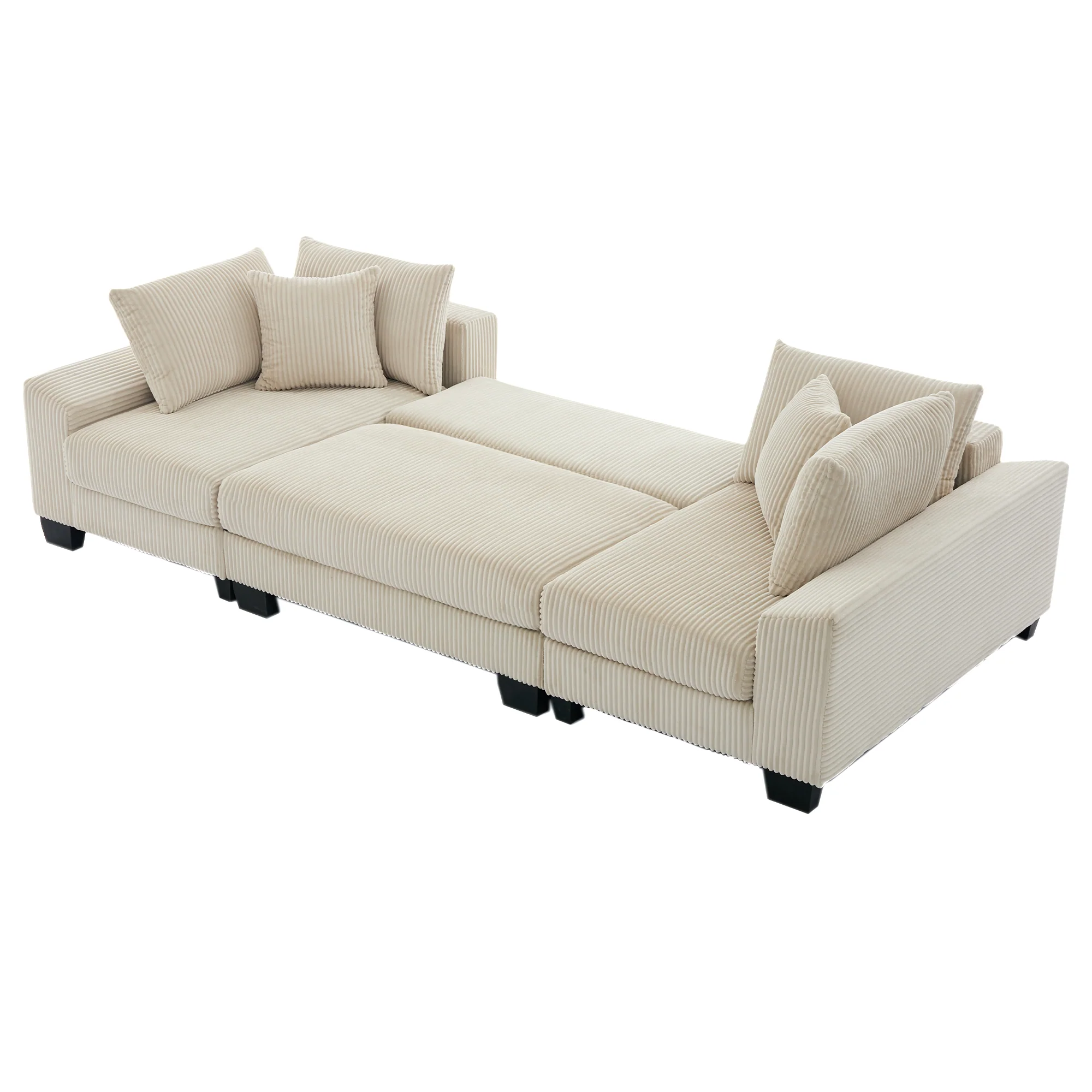 Walker Edison | Corduroy Pull Out 114' Sleeper Sofa Bed