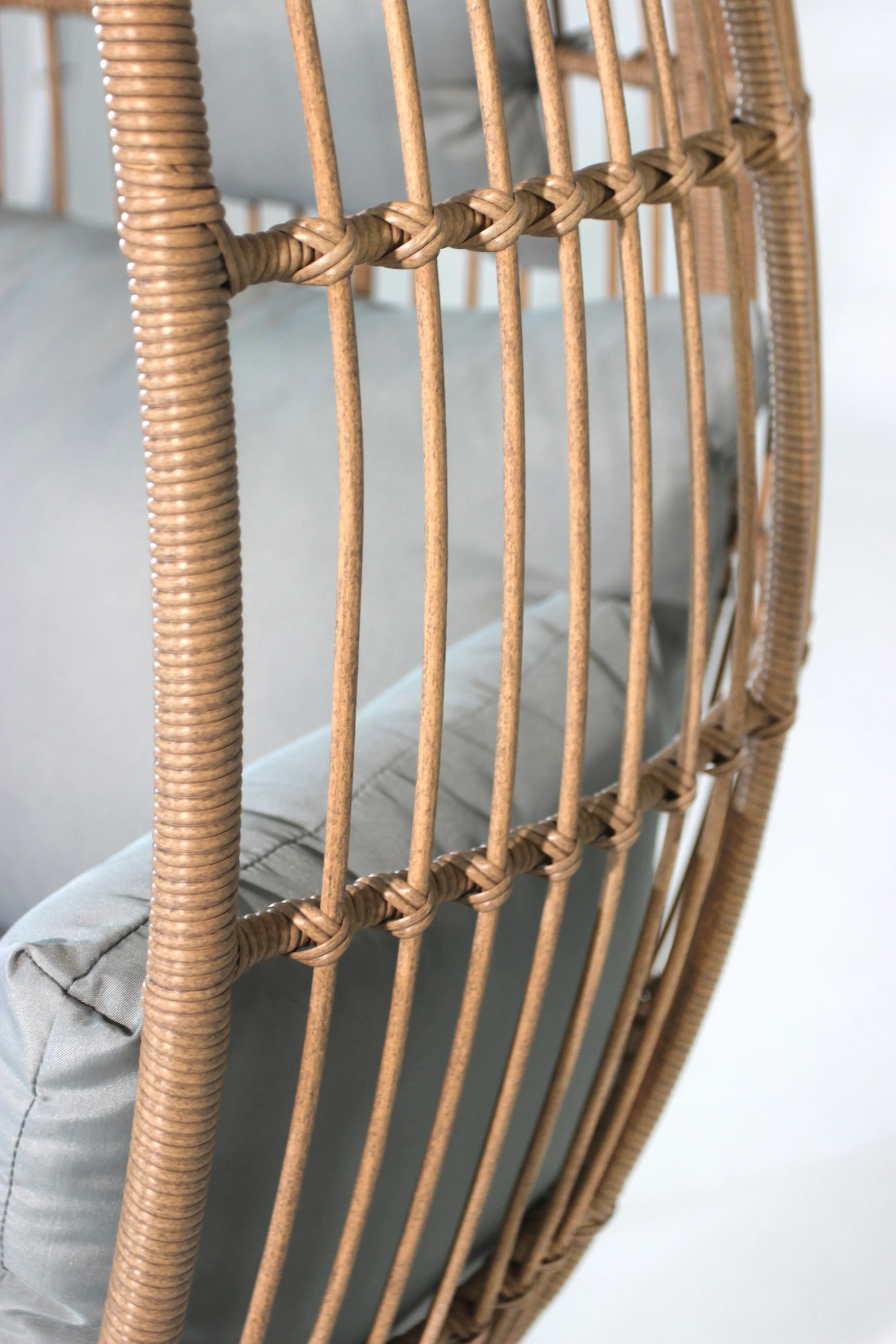 Walker Edison | Outdoor Garden Wicker Egg Chair And Footstool Set