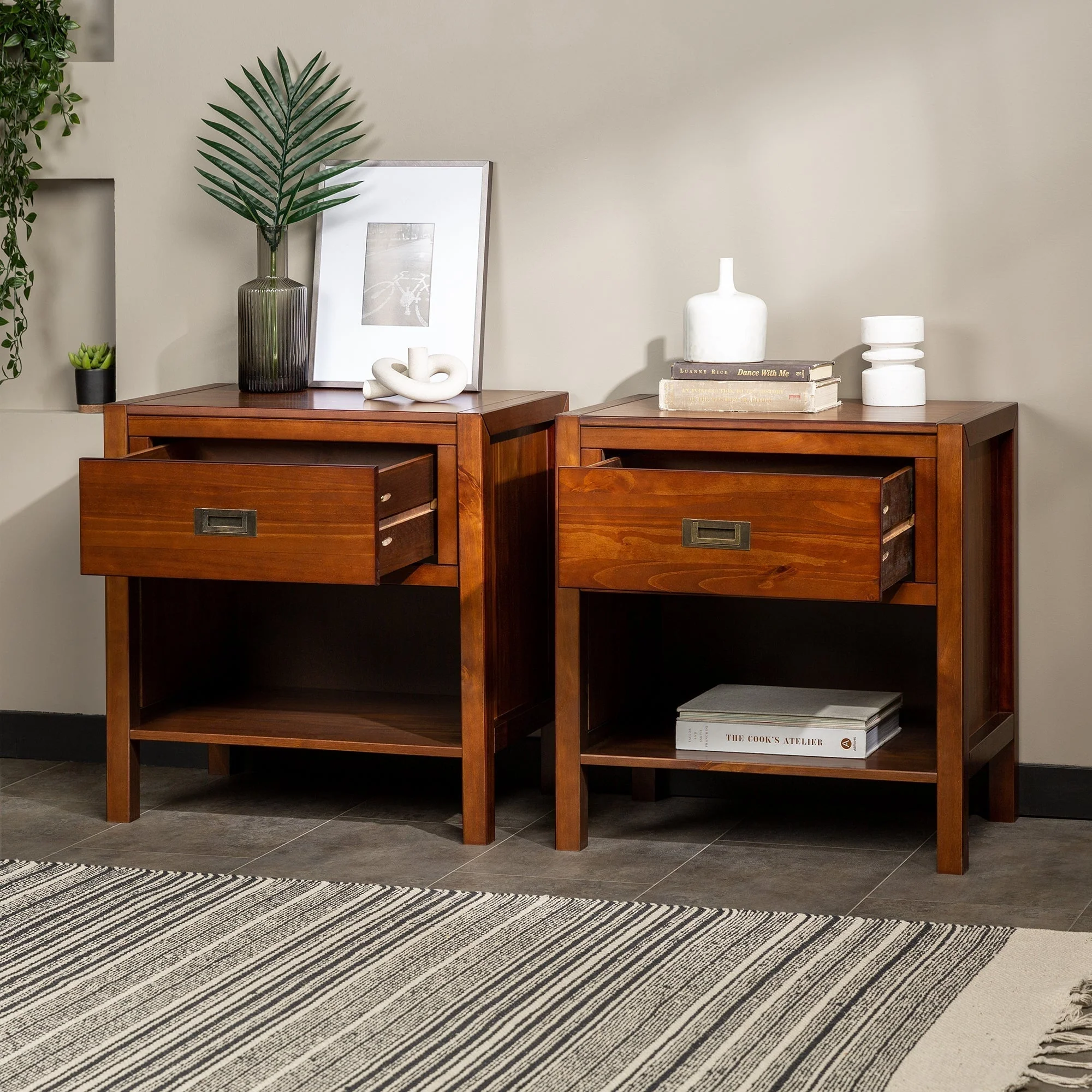 Lydia Solid Wood Modern Contemporary Nightstand