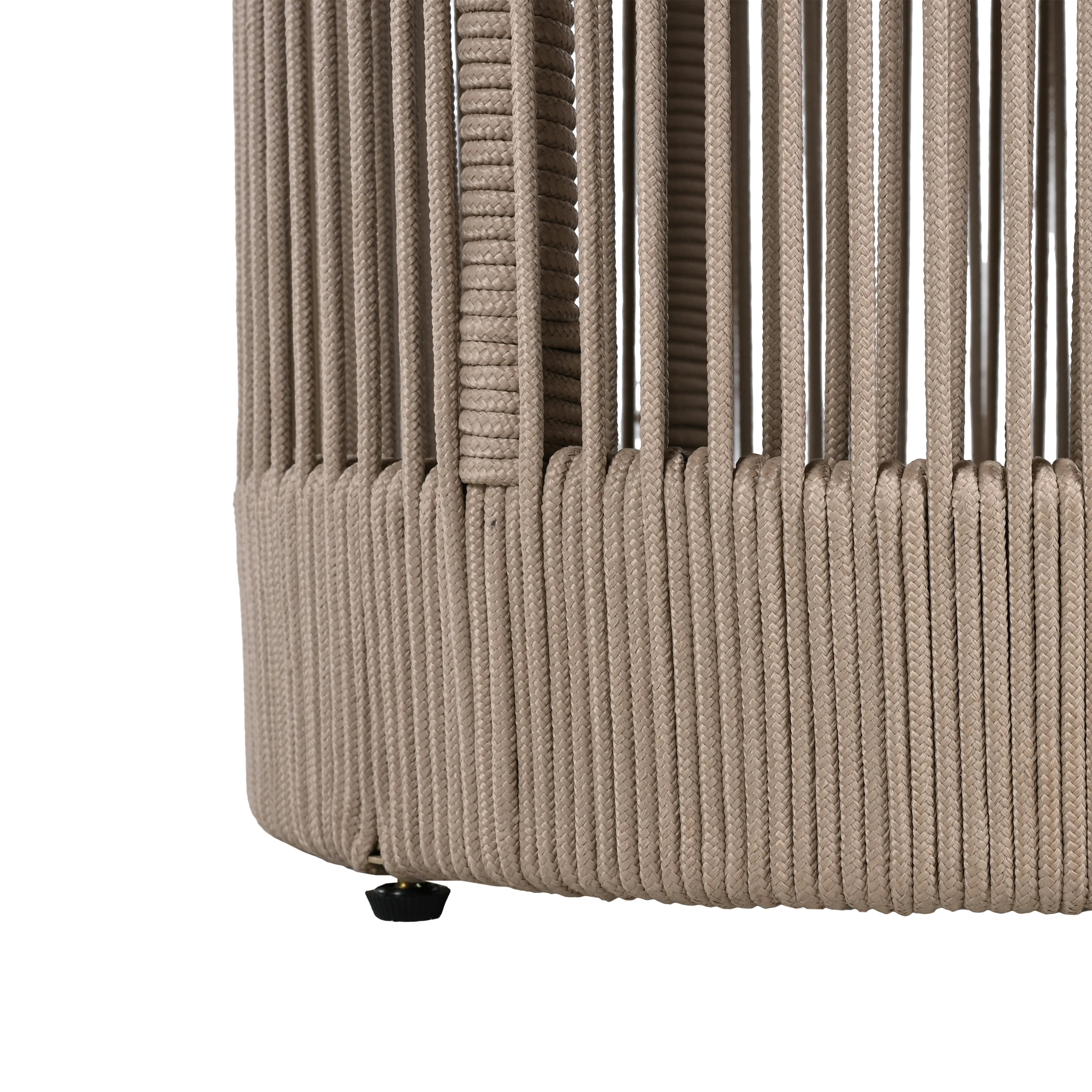 Walker Edison | Modern Woven Rope Design Coffee Table and Side Table Set of 2