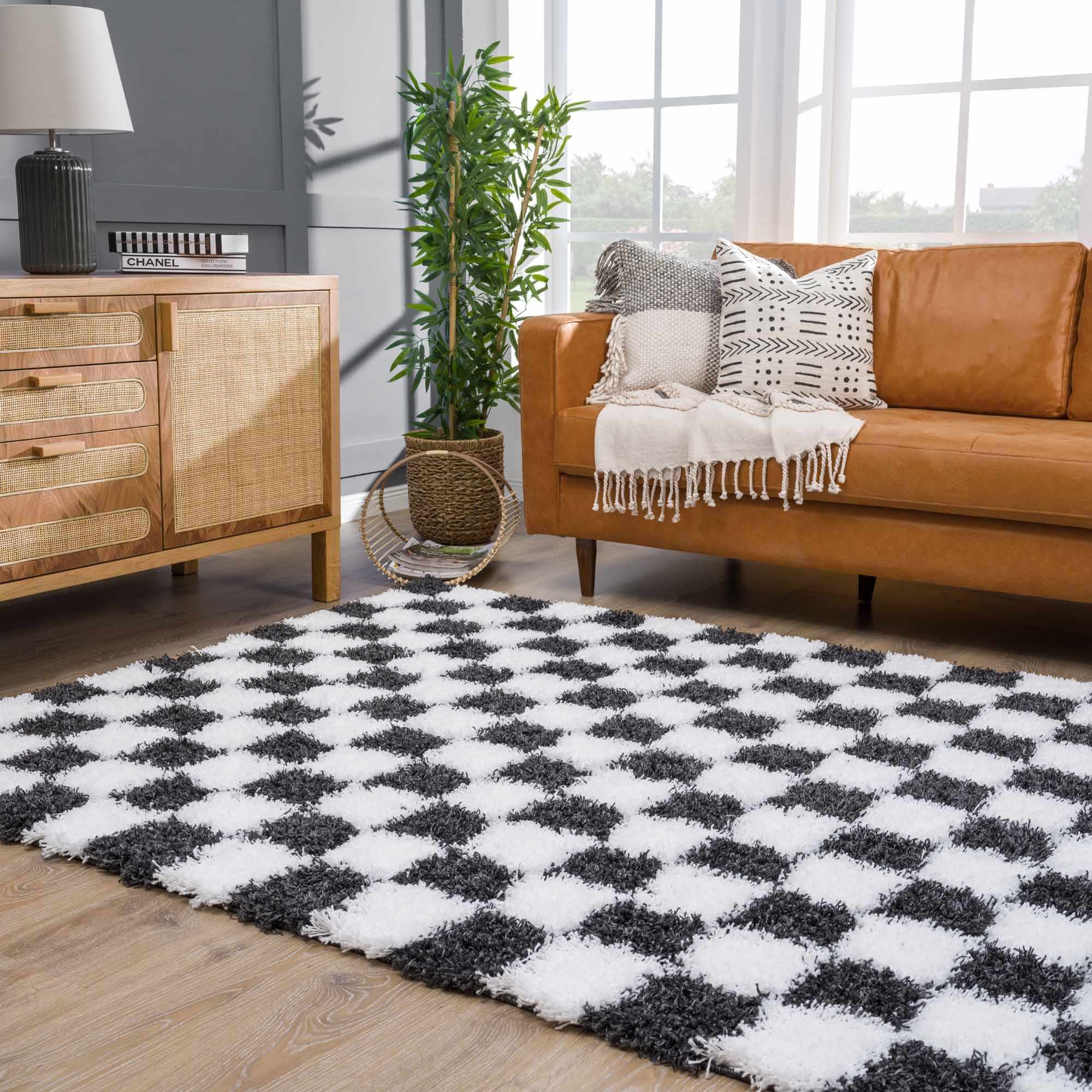 Boutique Rugs - Atira Black & White Checkered Area Rug