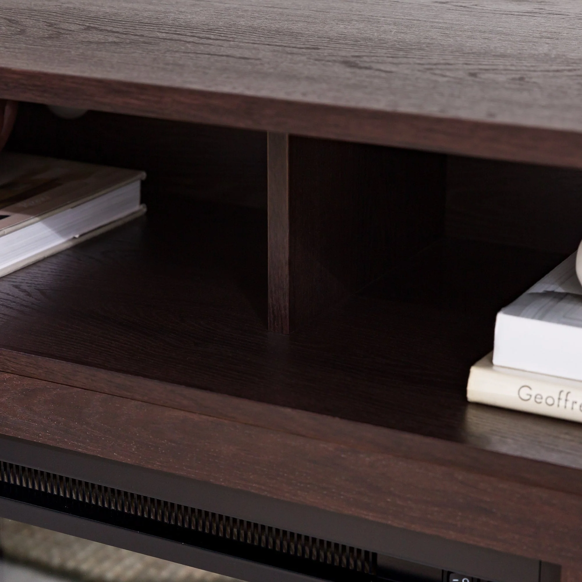 Wasatch 58 Transitional Fireplace Glass Wood TV Stand