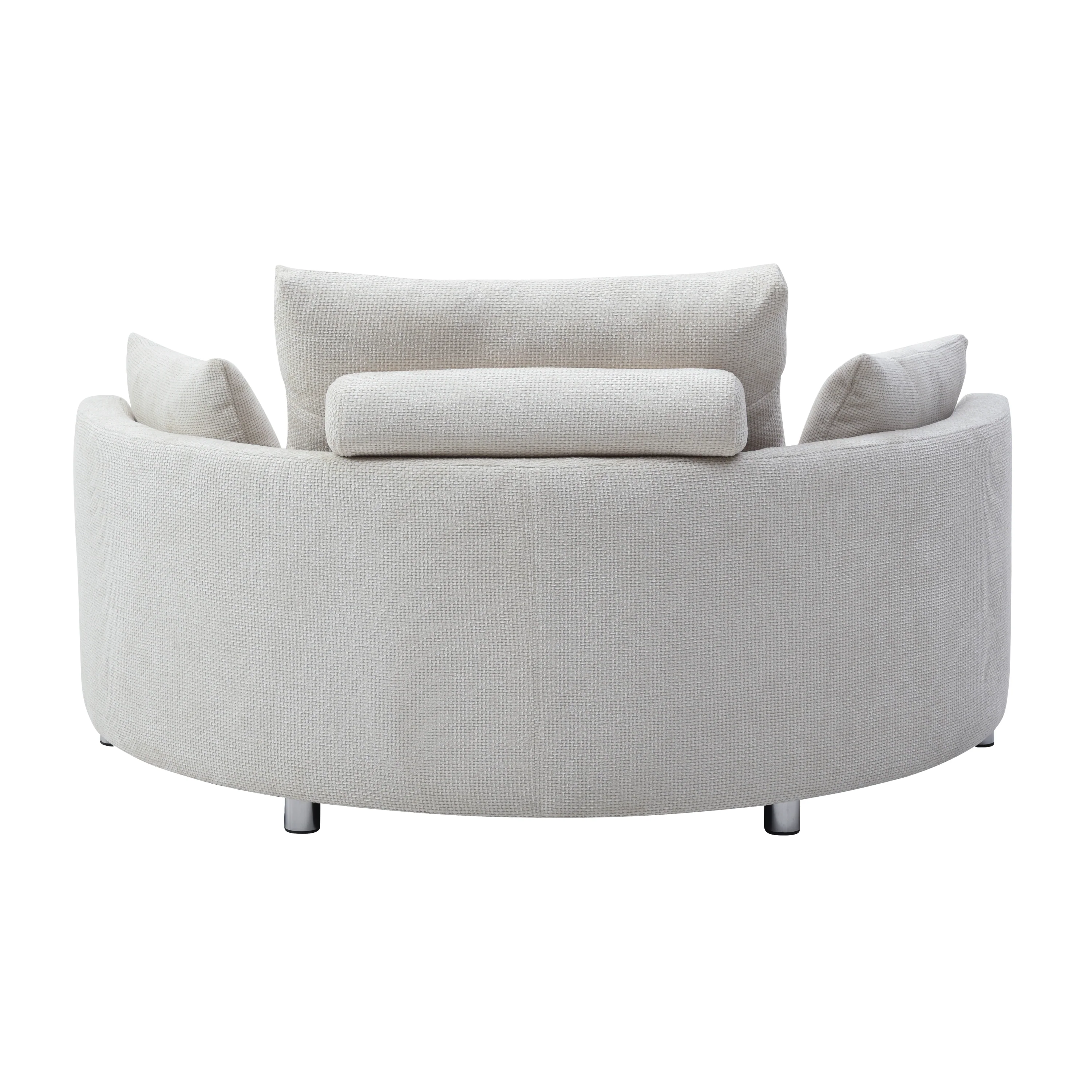 Walker Edison | Curve Design Linen Foldable Sleeper Sofa Bed