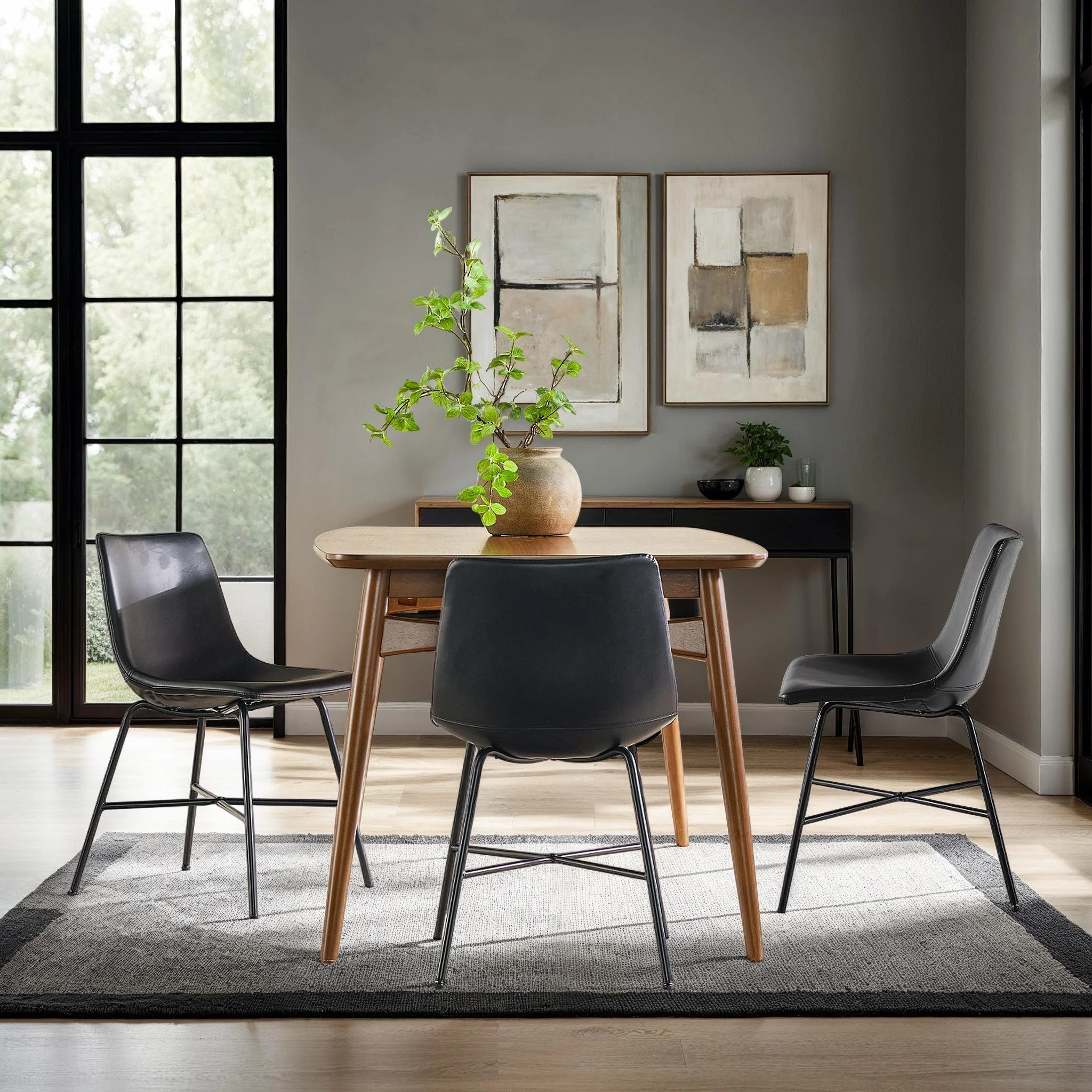 Xuma Urban Industrial Faux Leather Seating Collection (Dining Chair or Counter Stool), Set of 2