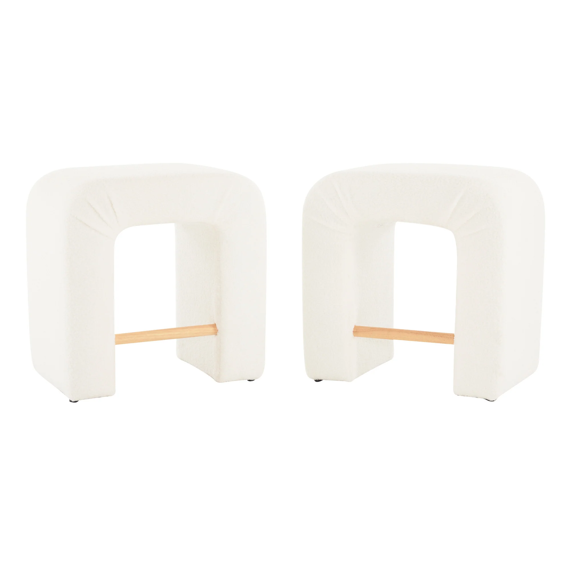 Walker Edison | Boucle Stool Set of 2