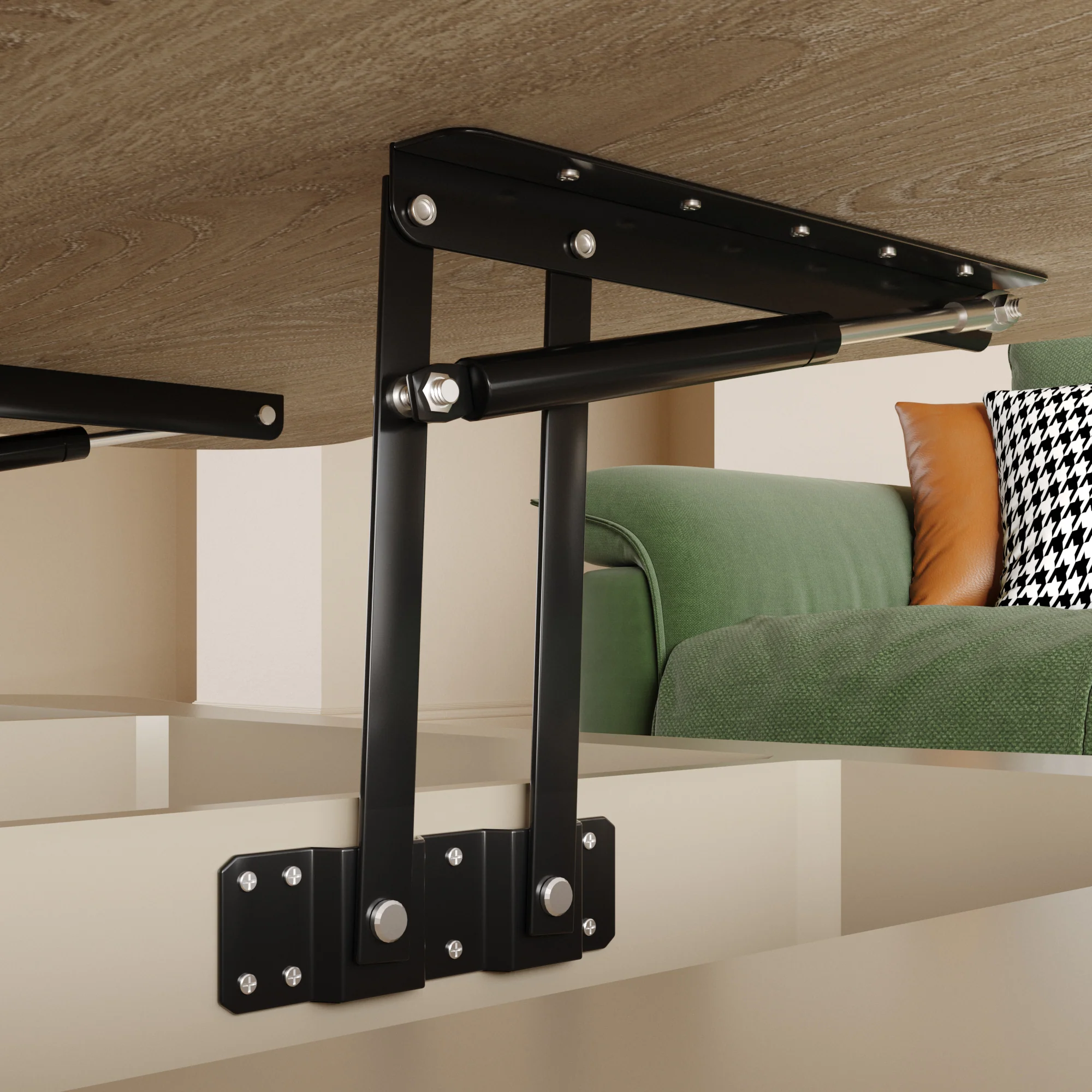 Walker Edison | Reeded Curve Design Lift Top Coffee Table and Desk