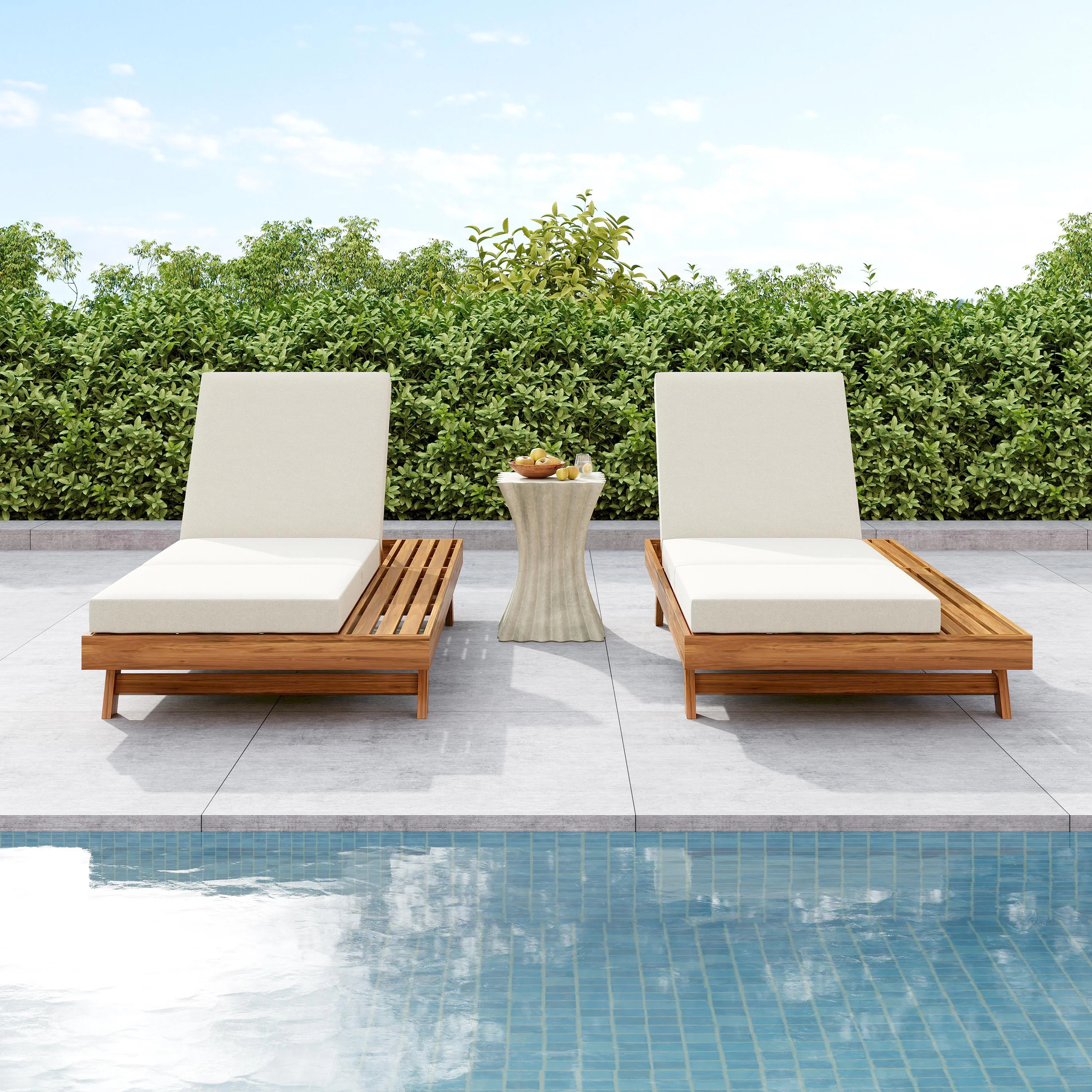 Walker Edison | Outdoor Patio Lounge Chaise Chair