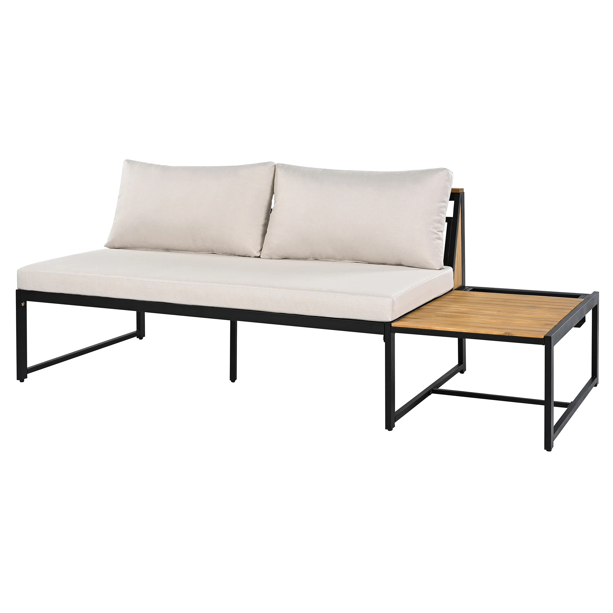 Walker Edison | 4 Pieces Outdoor Patio Sofa Sectional Set with Coffee and Side Tables