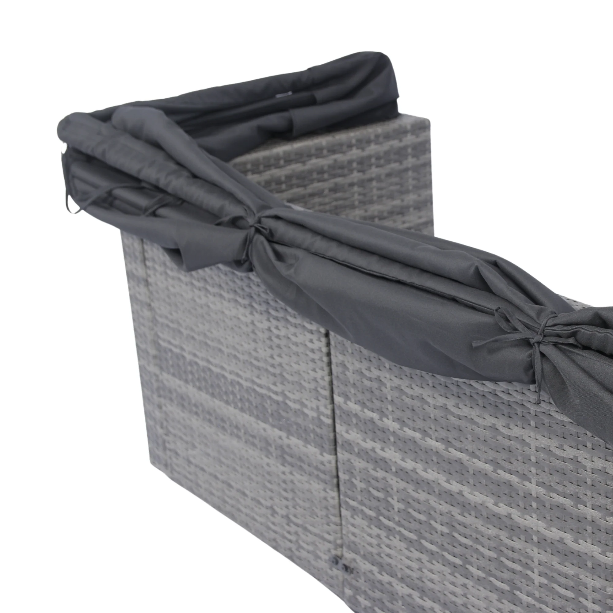 Walker Edison | 7-Piece Outdoor Patio Canopy Wicker Rattan Sectional Sofa Set