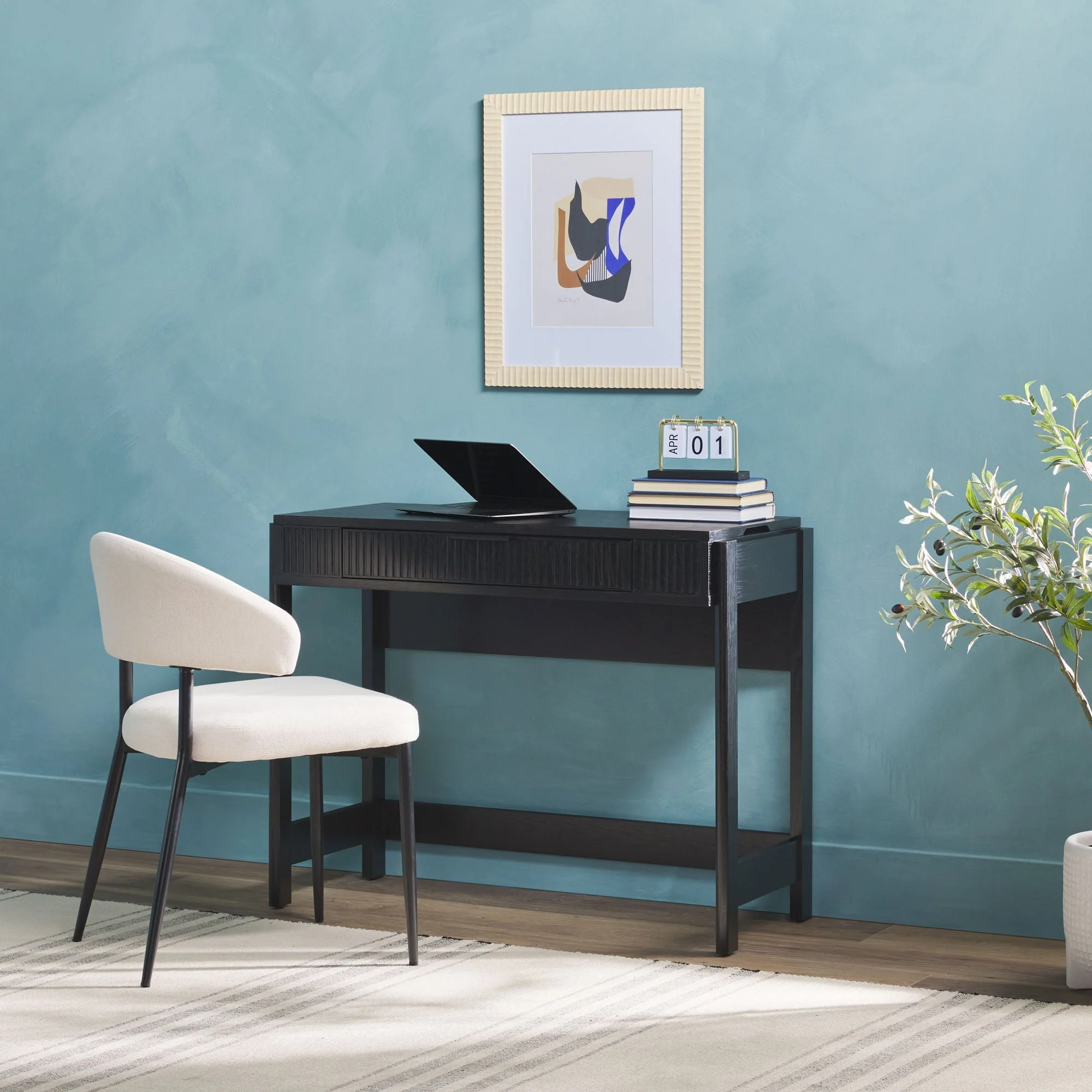 Holmes Modern Scandinavian Reeded Writing Standing Desk