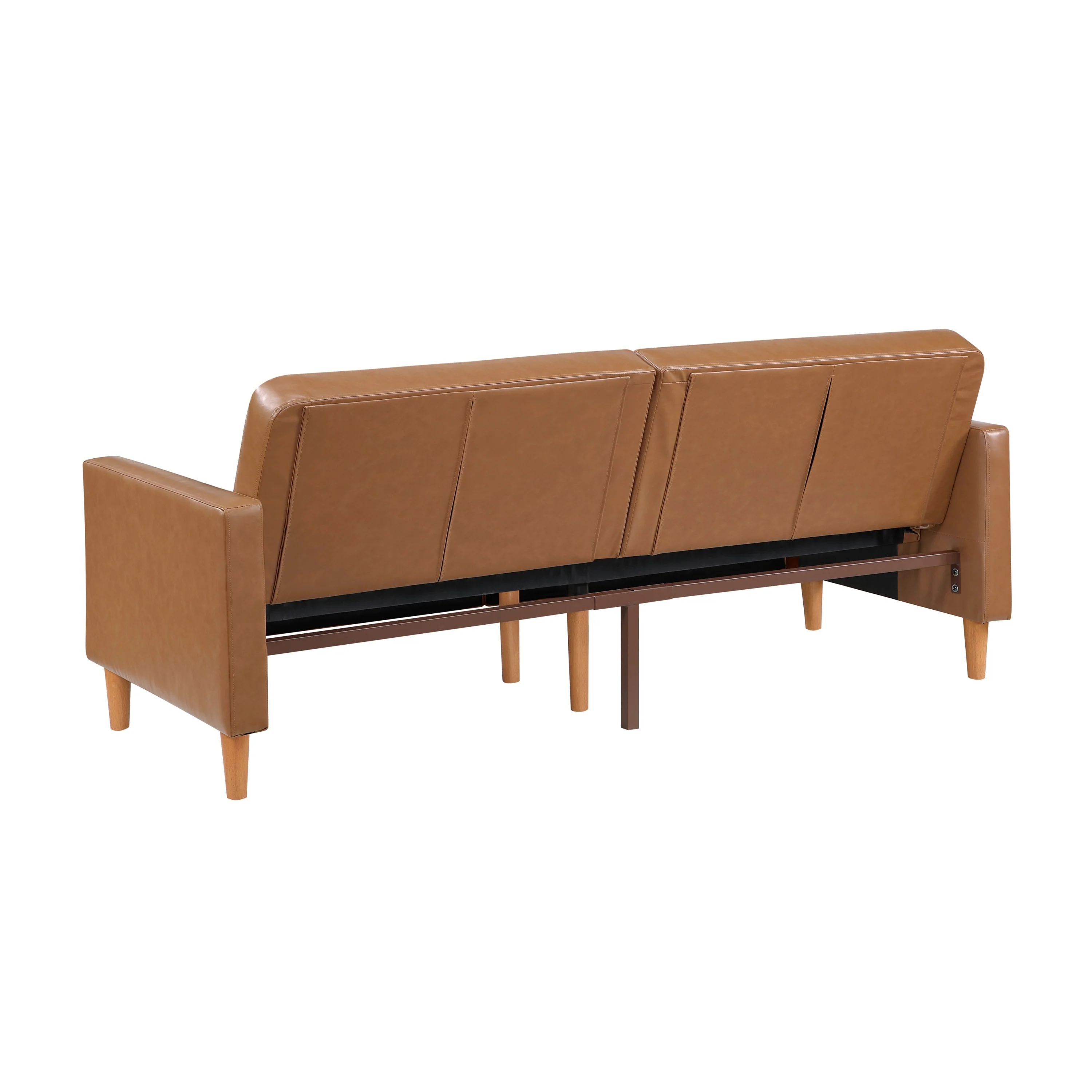 Walker Edison | Faux Leather Convertible Sleeper Sofa