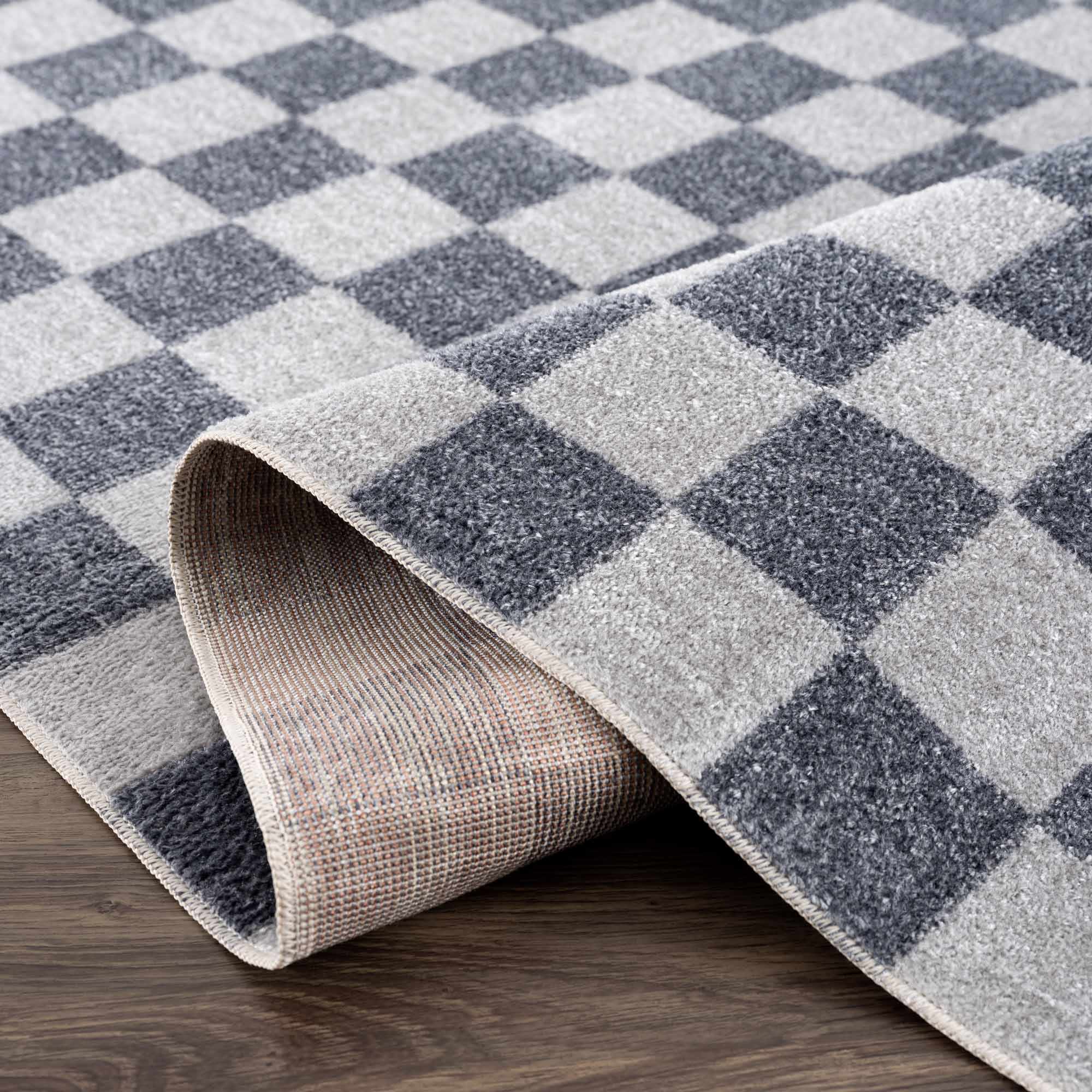 Boutique Rugs - Alie Gray Checkered Washable Area Rug