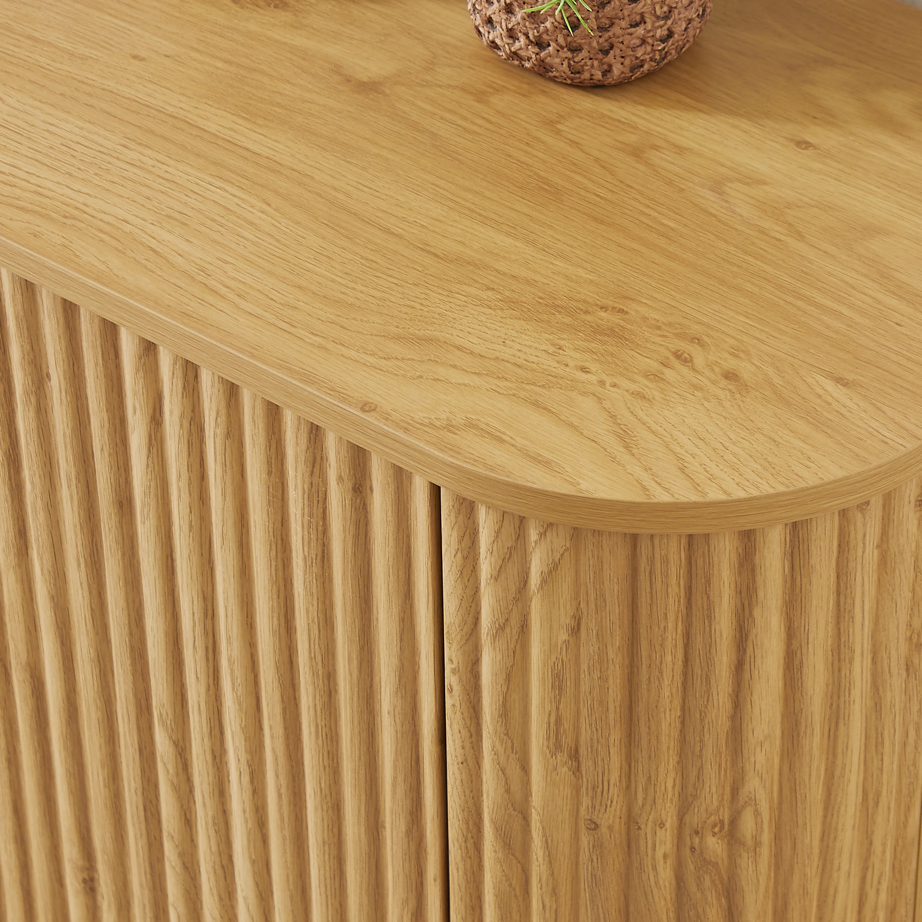 Walker Edison | Reeded Modern Curve Design Storage Coffee Table