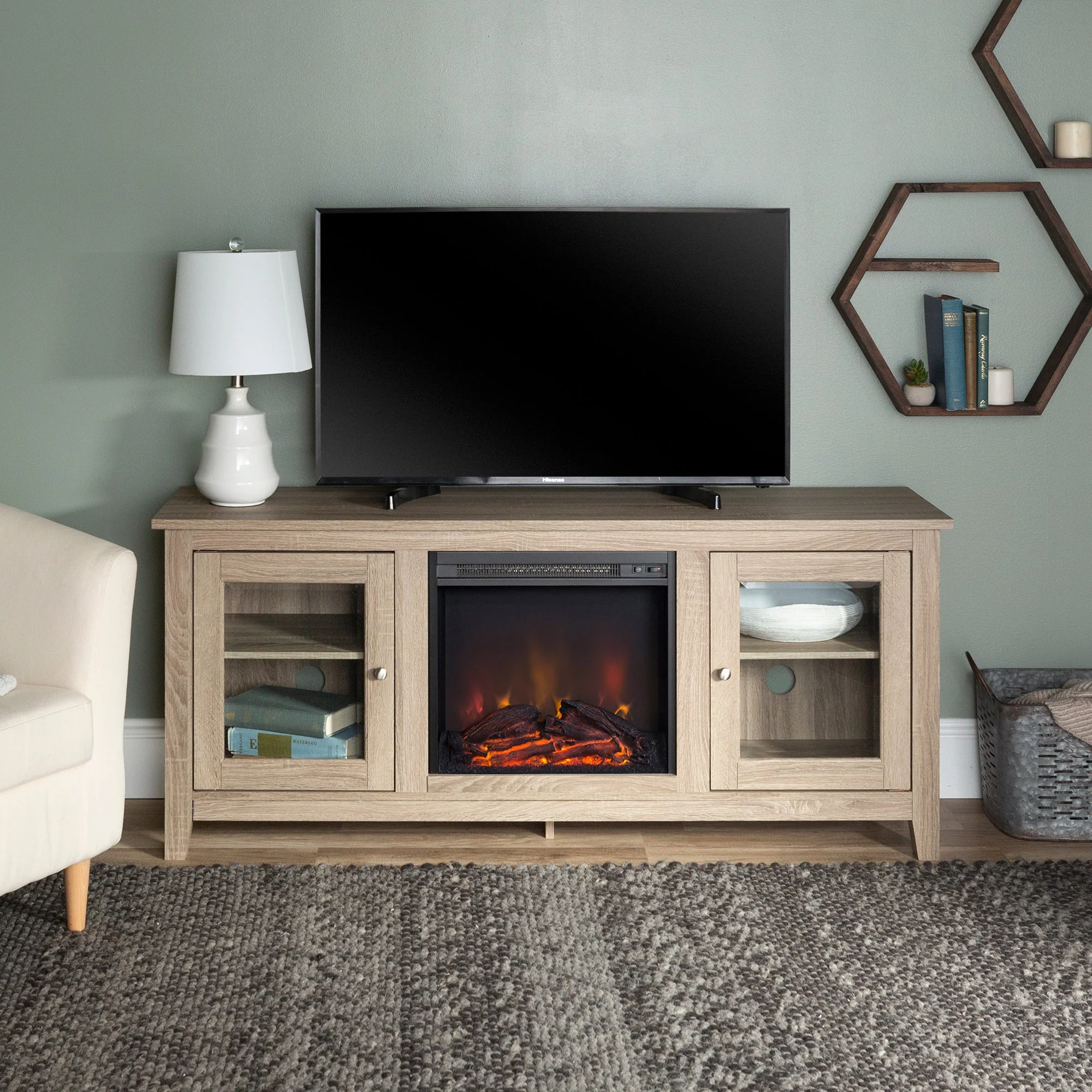 58 Traditional Electric Fireplace TV Stand