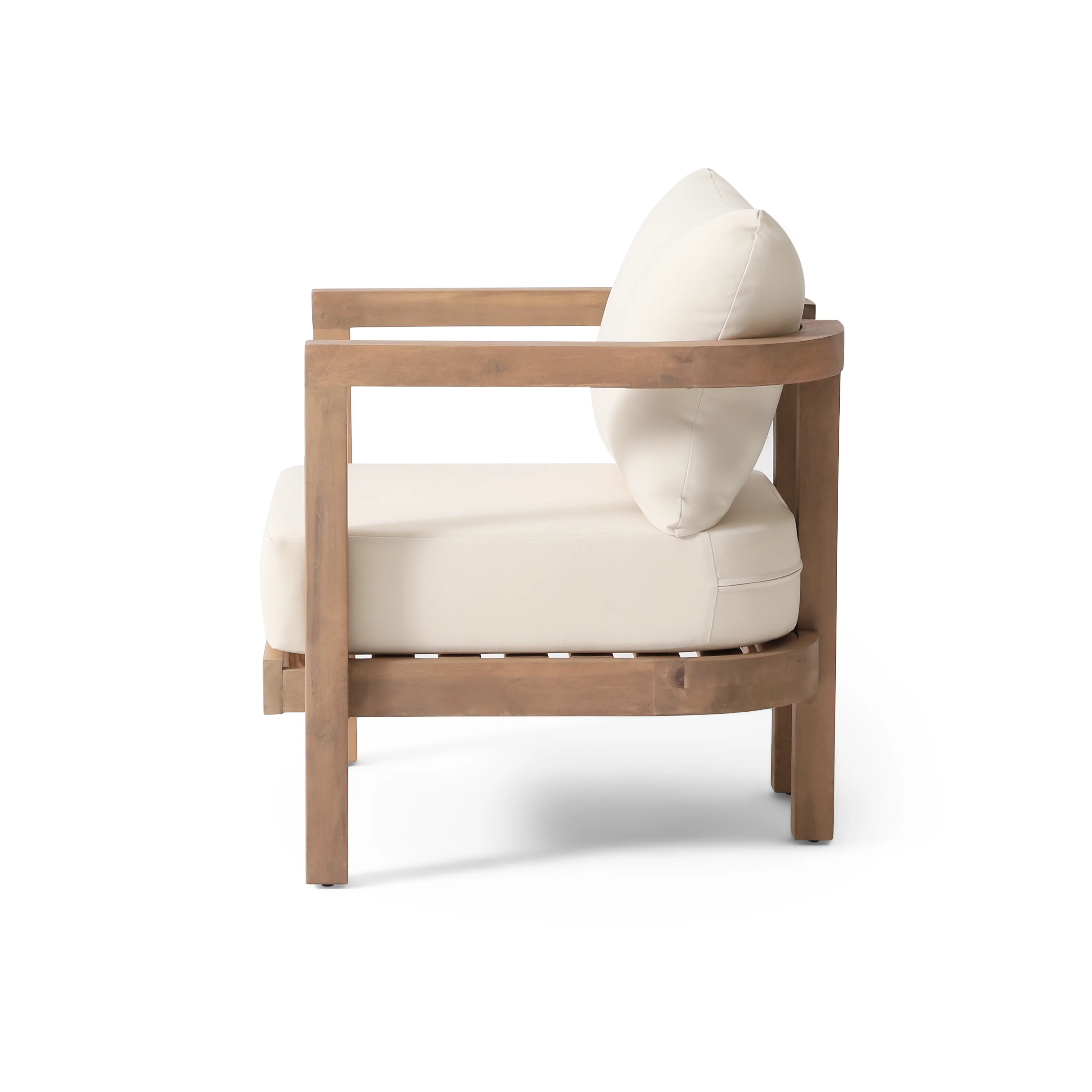 Walker Edison | Modern Outdoor Acacia Wood Patio Club Chair