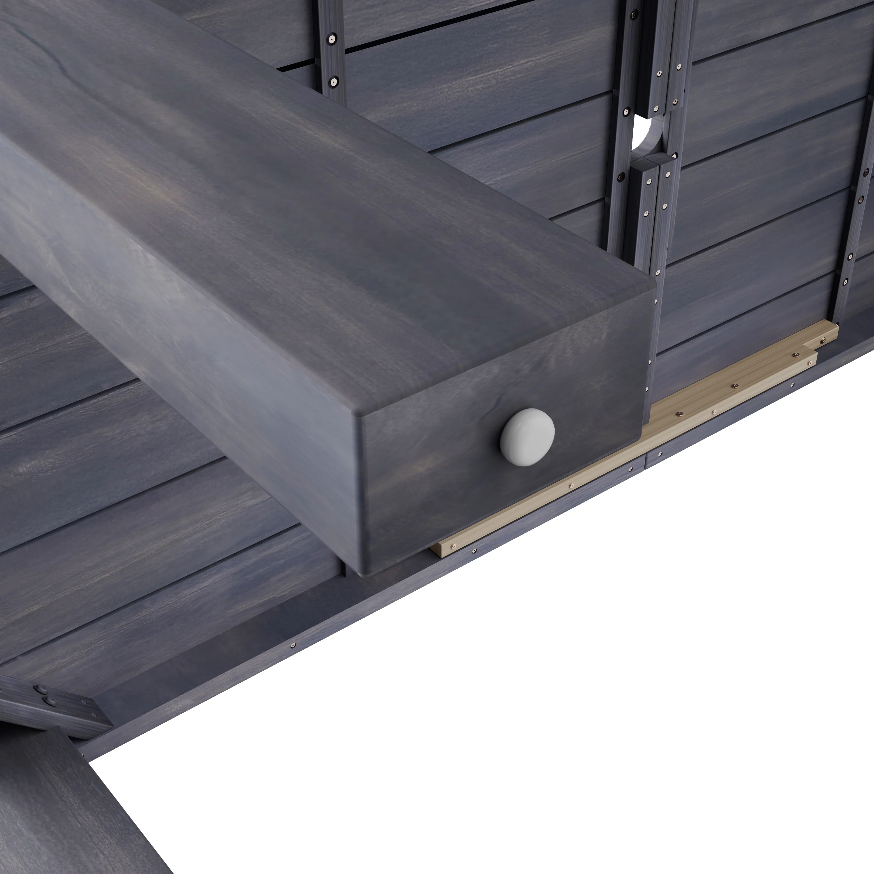 Walker Edison | Grey Wood Outdoor 7-Piece Patio Dining Table Set for 6