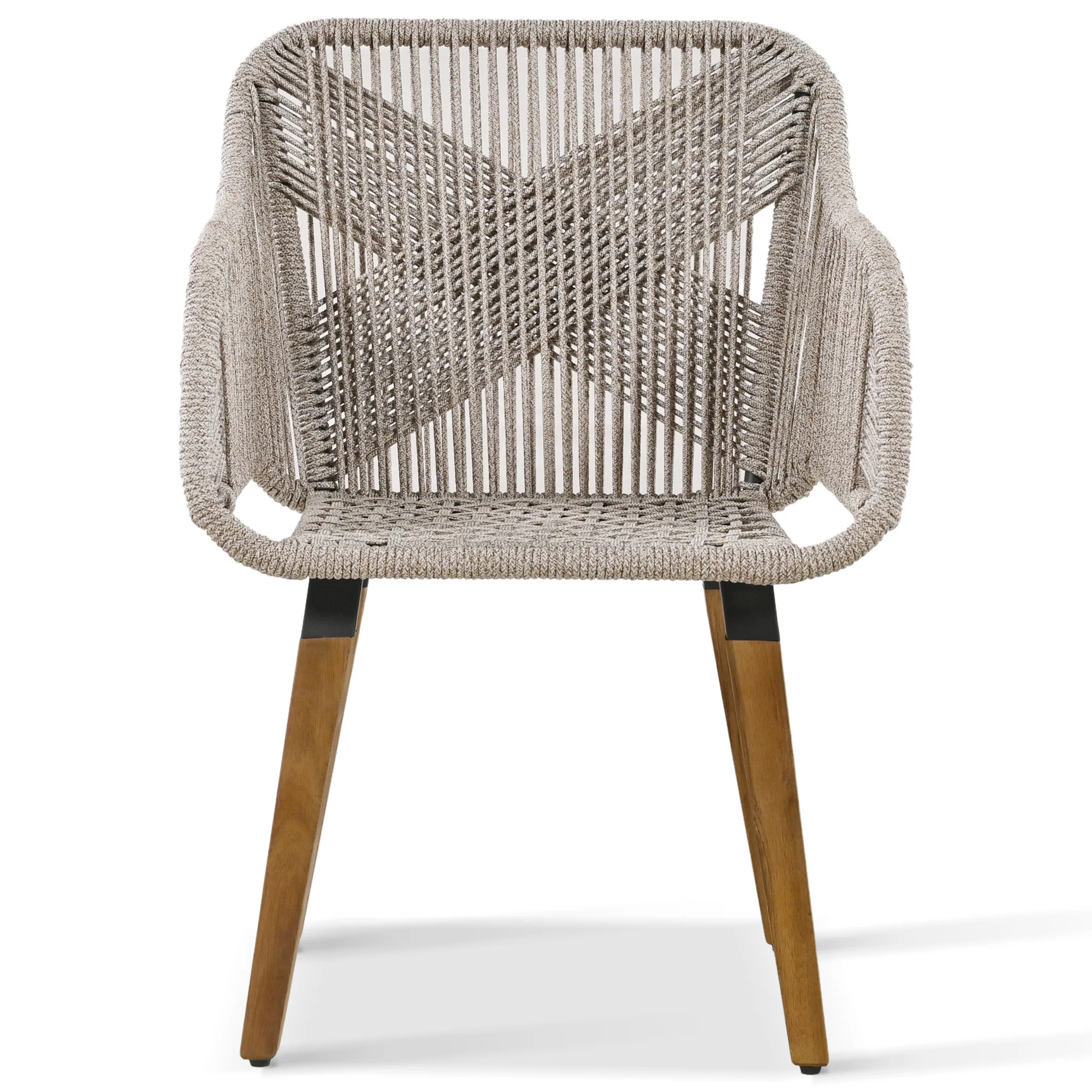 Walker Edison | 5 Piece Outdoor Patio Chat Set with Ottomans and Side Table