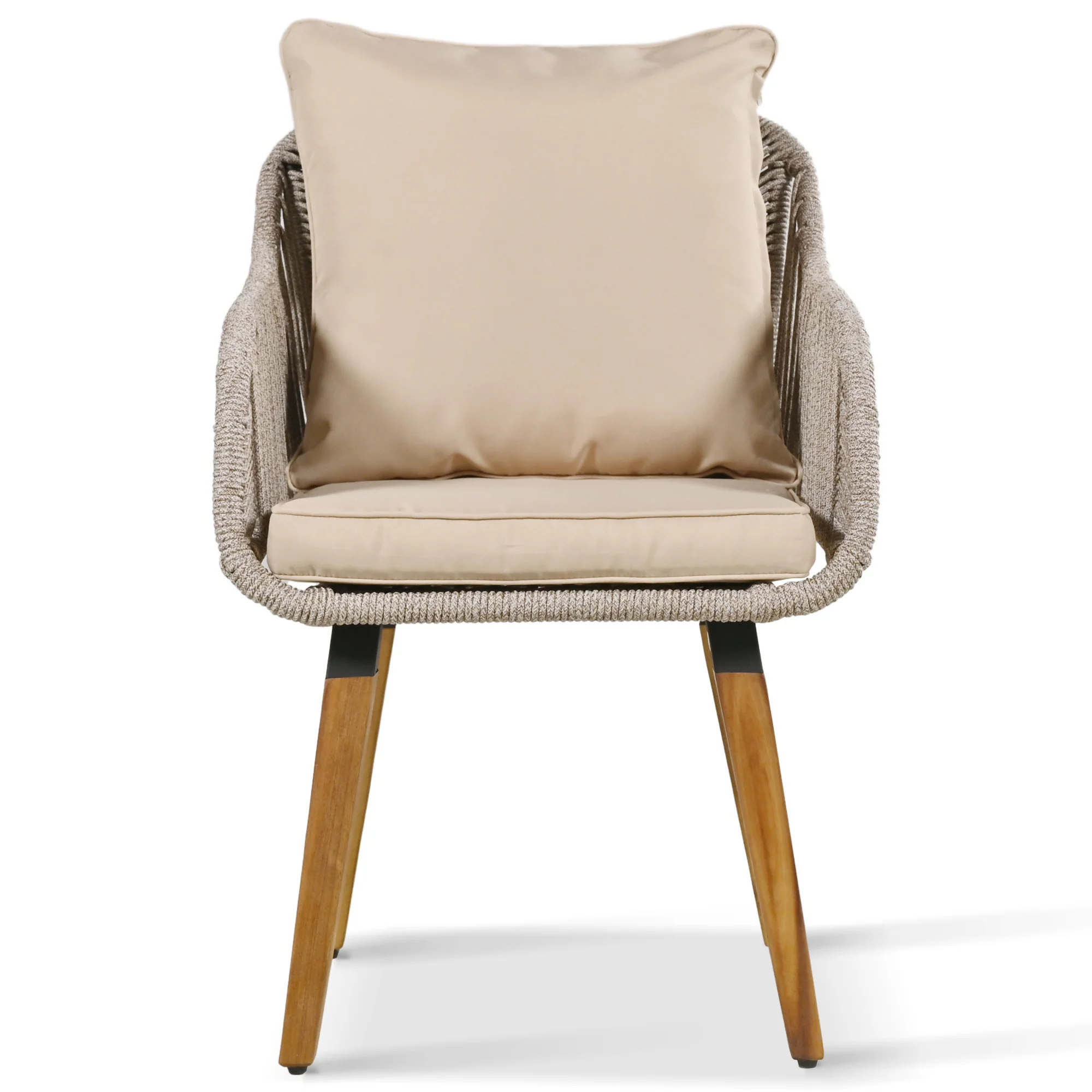 Walker Edison | 5 Piece Outdoor Patio Chat Set with Ottomans and Side Table