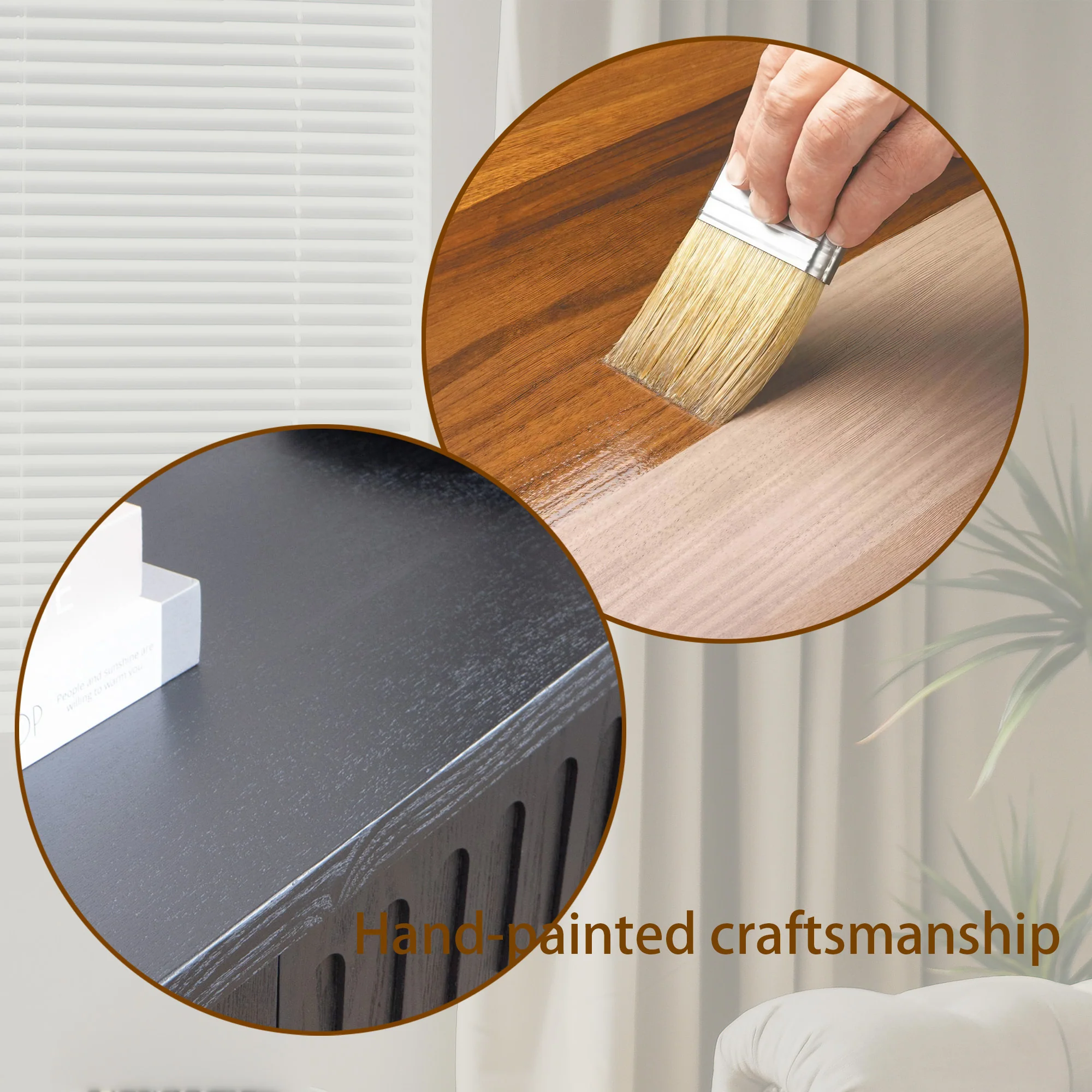 Walker Edison | 59in Modern Black Console Entry Table with Storage