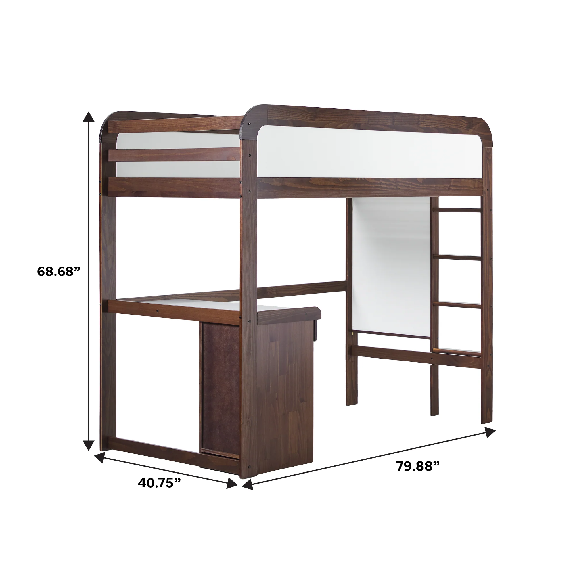 Adyn Contemporary Twin Loft Bunk Bed with Desk