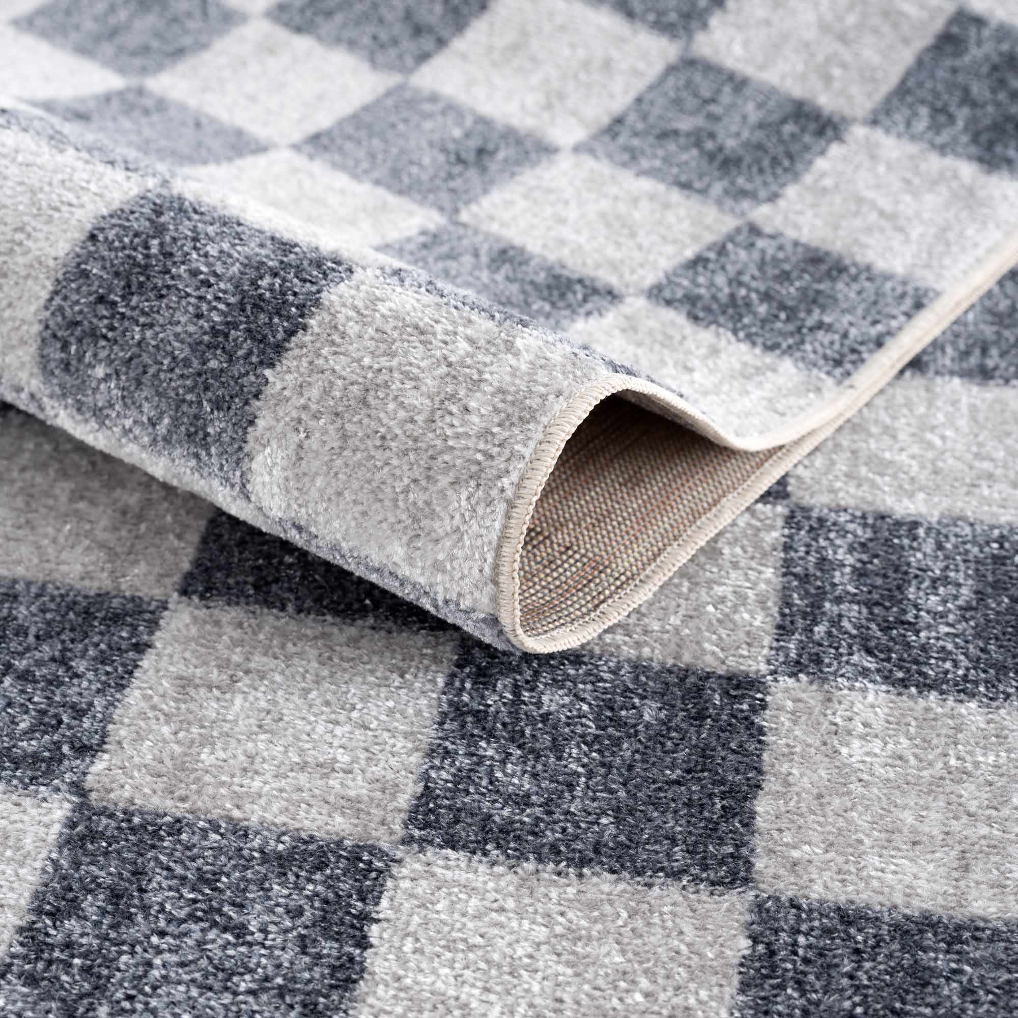 Boutique Rugs - Alie Gray Checkered Washable Area Rug