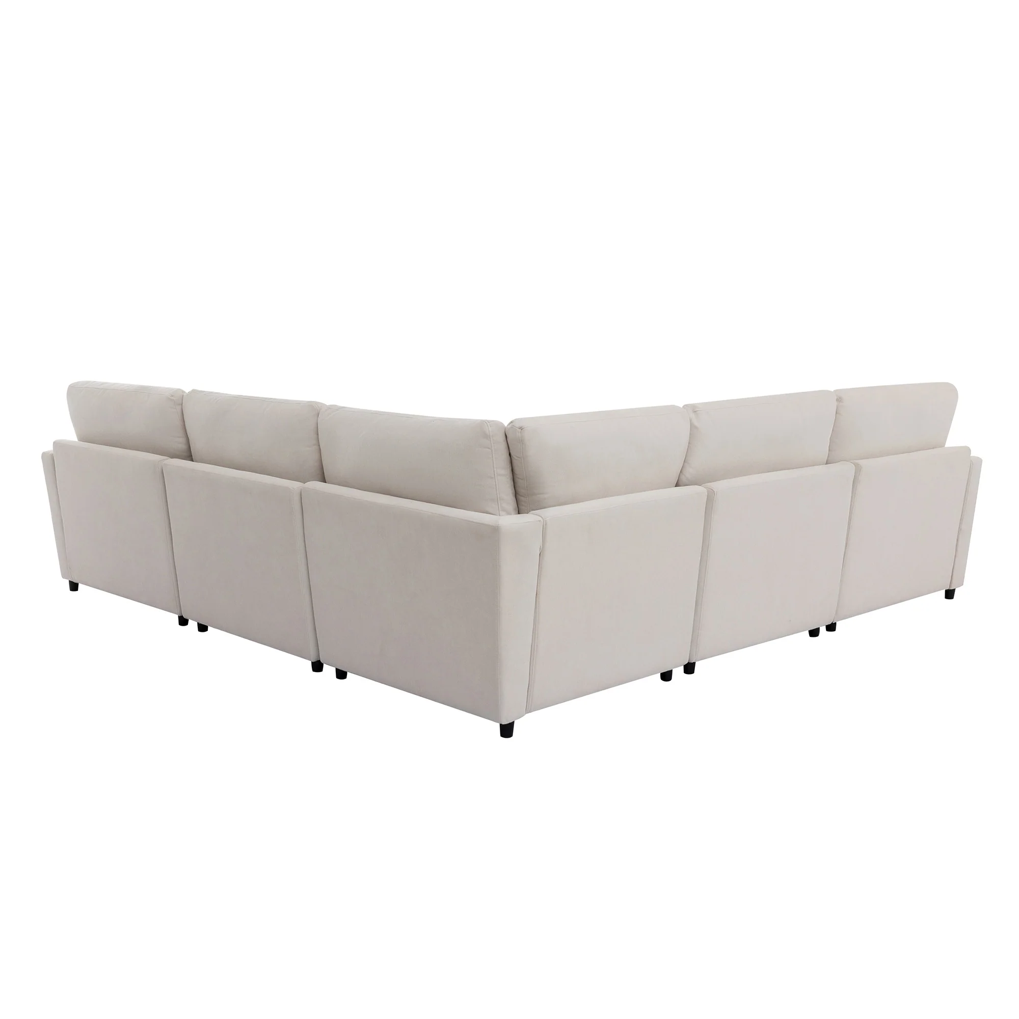 Walker Edison | Classic Modern Modular Sectional Sofa with Ottoman