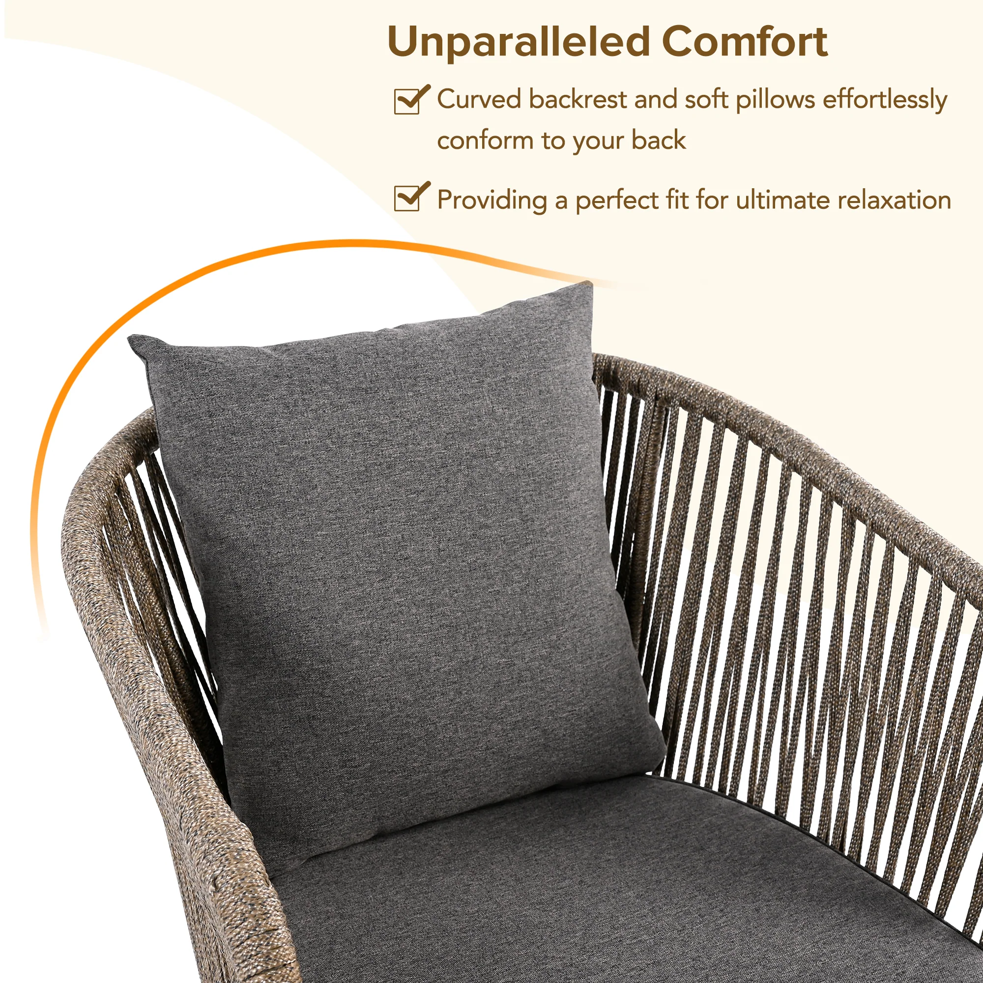 Walker Edison | Rope Modern Design 7 Piece Patio Dining Set