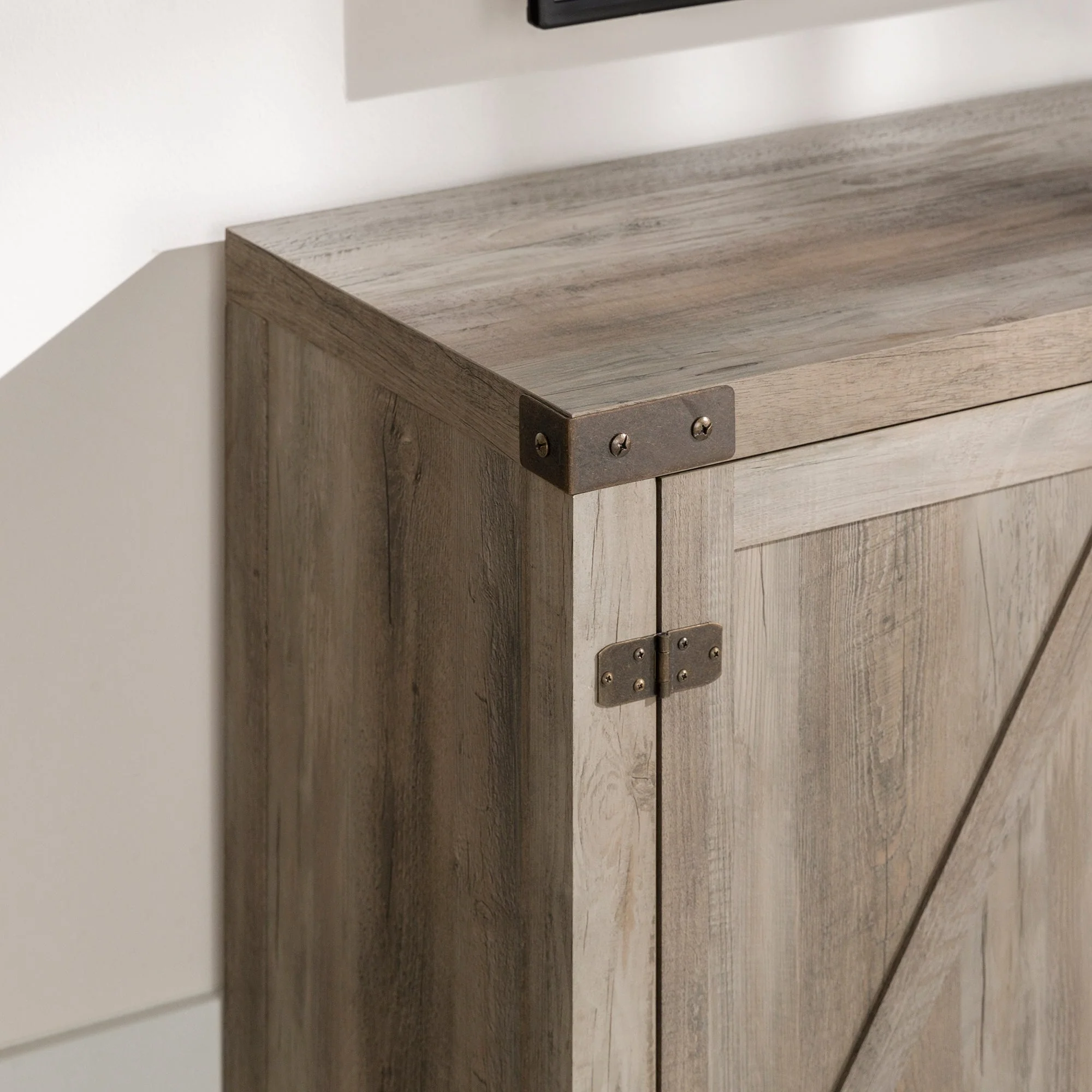 Barn Door Fireplace TV Stand