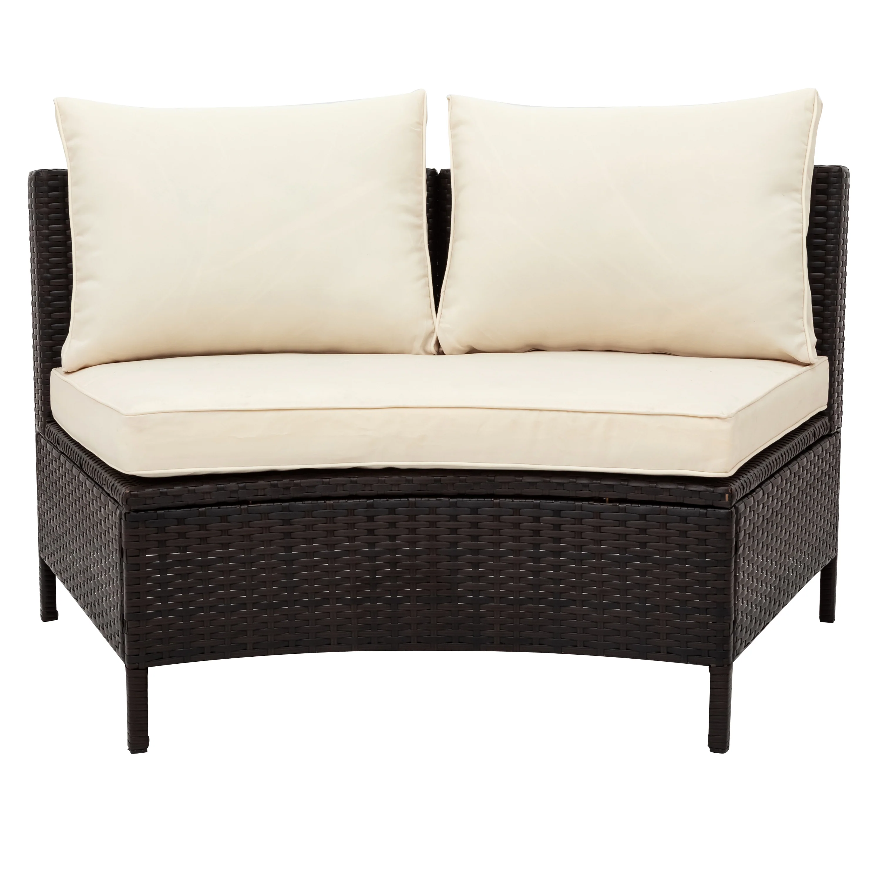 Walker Edison | Modern Wicker 5 Pieces All-Weather Wicker Sofa Set