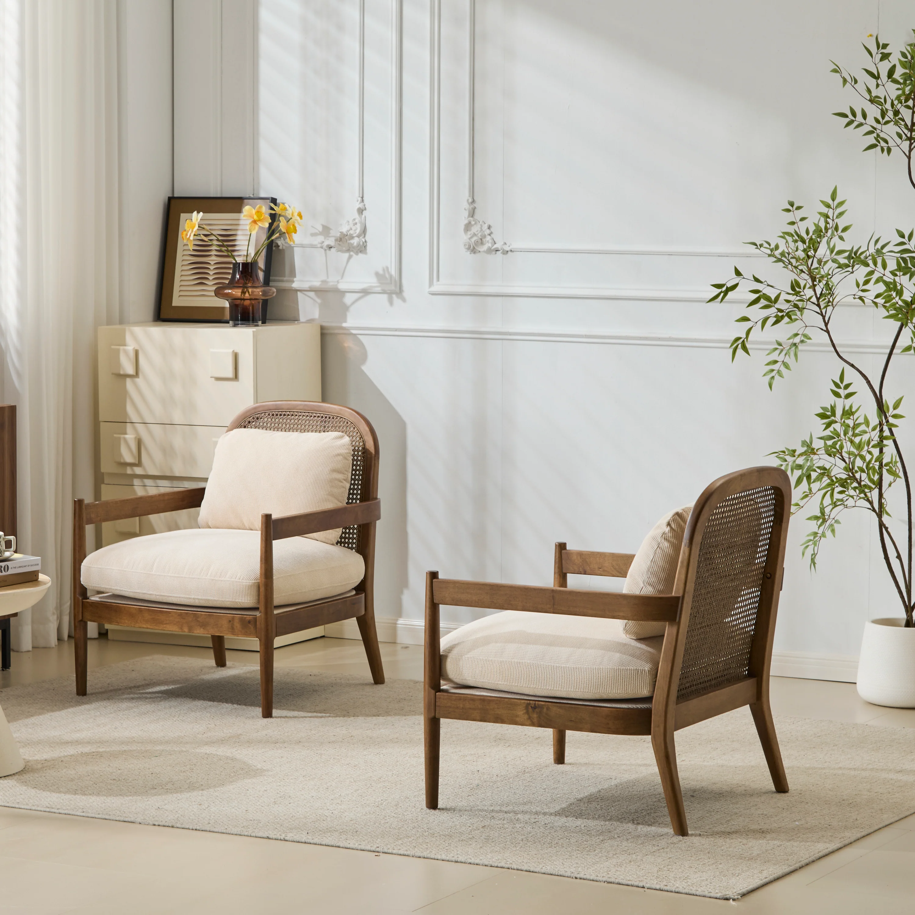 Walker Edison | Set of 2 Mid-Century Modern Accent Chairs