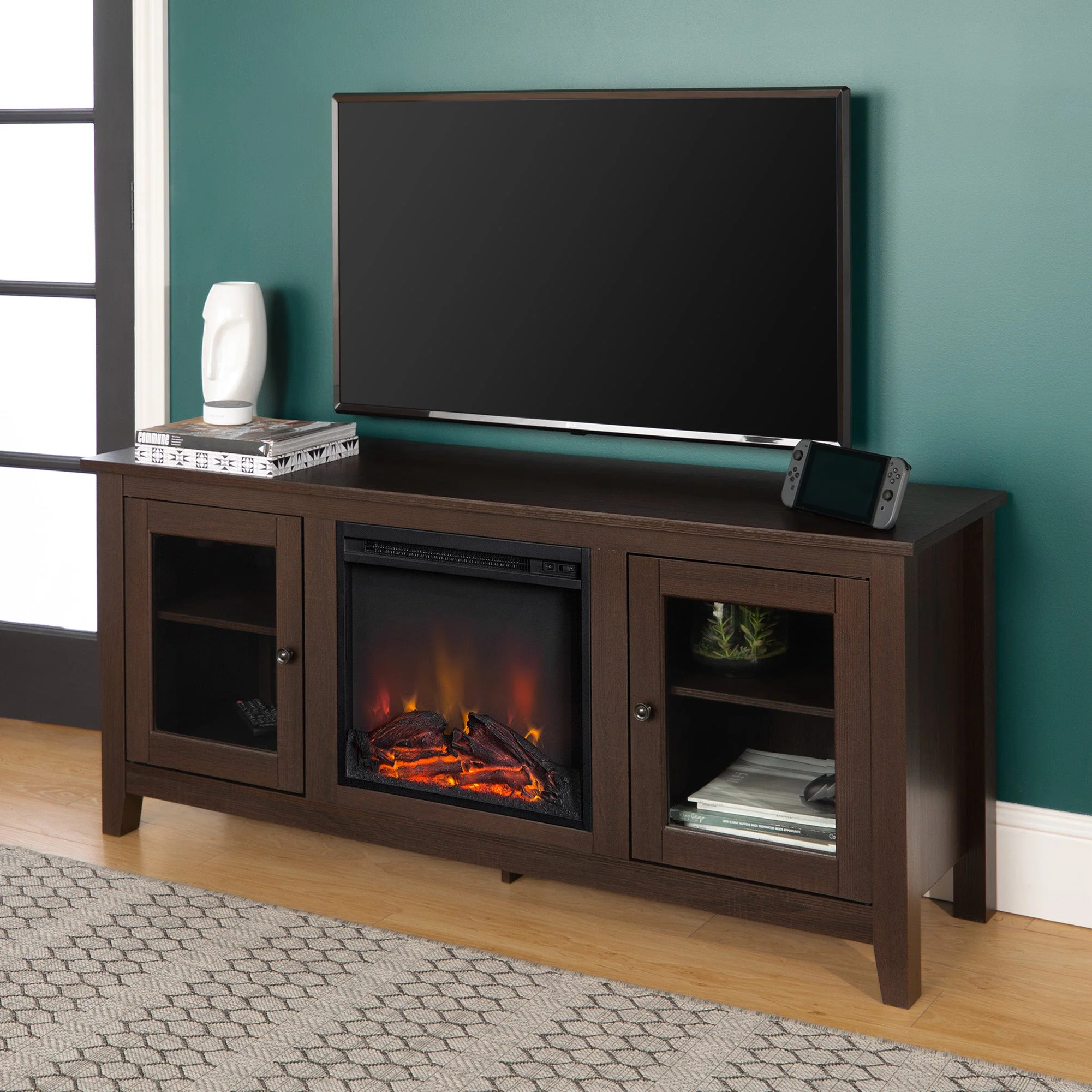 58 Traditional Electric Fireplace TV Stand