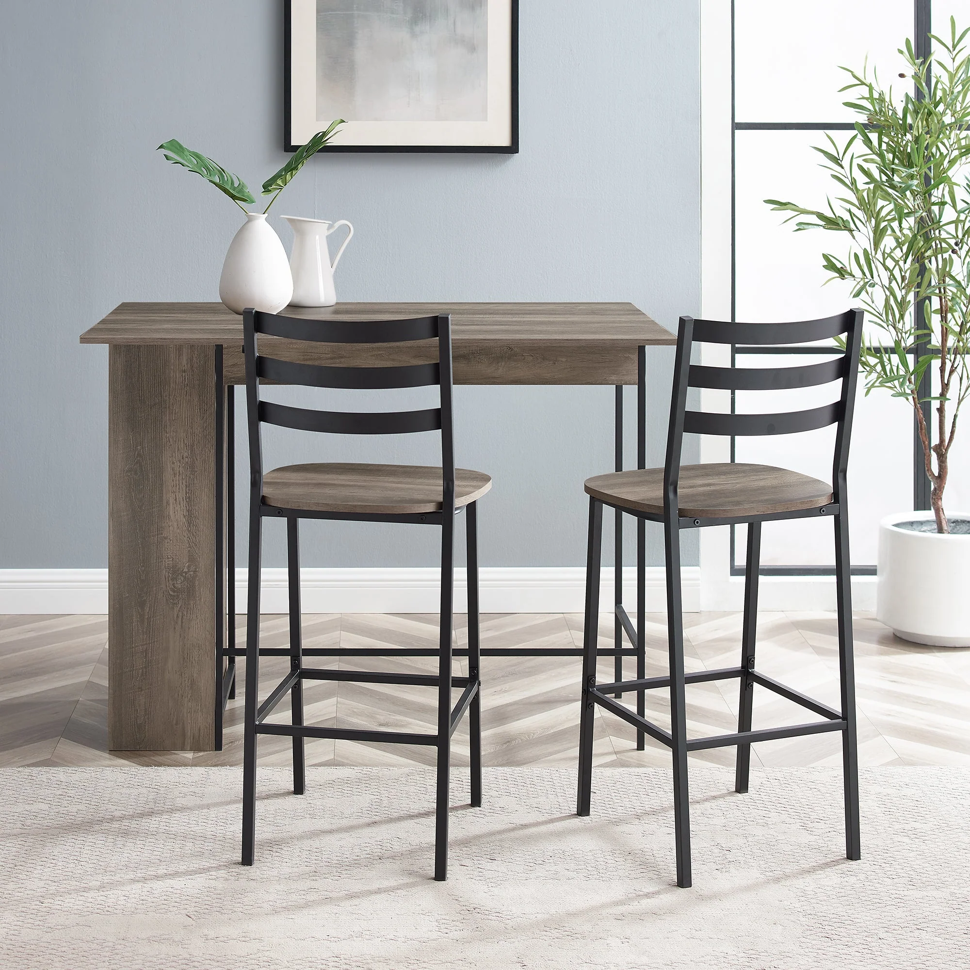 3-Piece Drop Leaf Counter Table Set