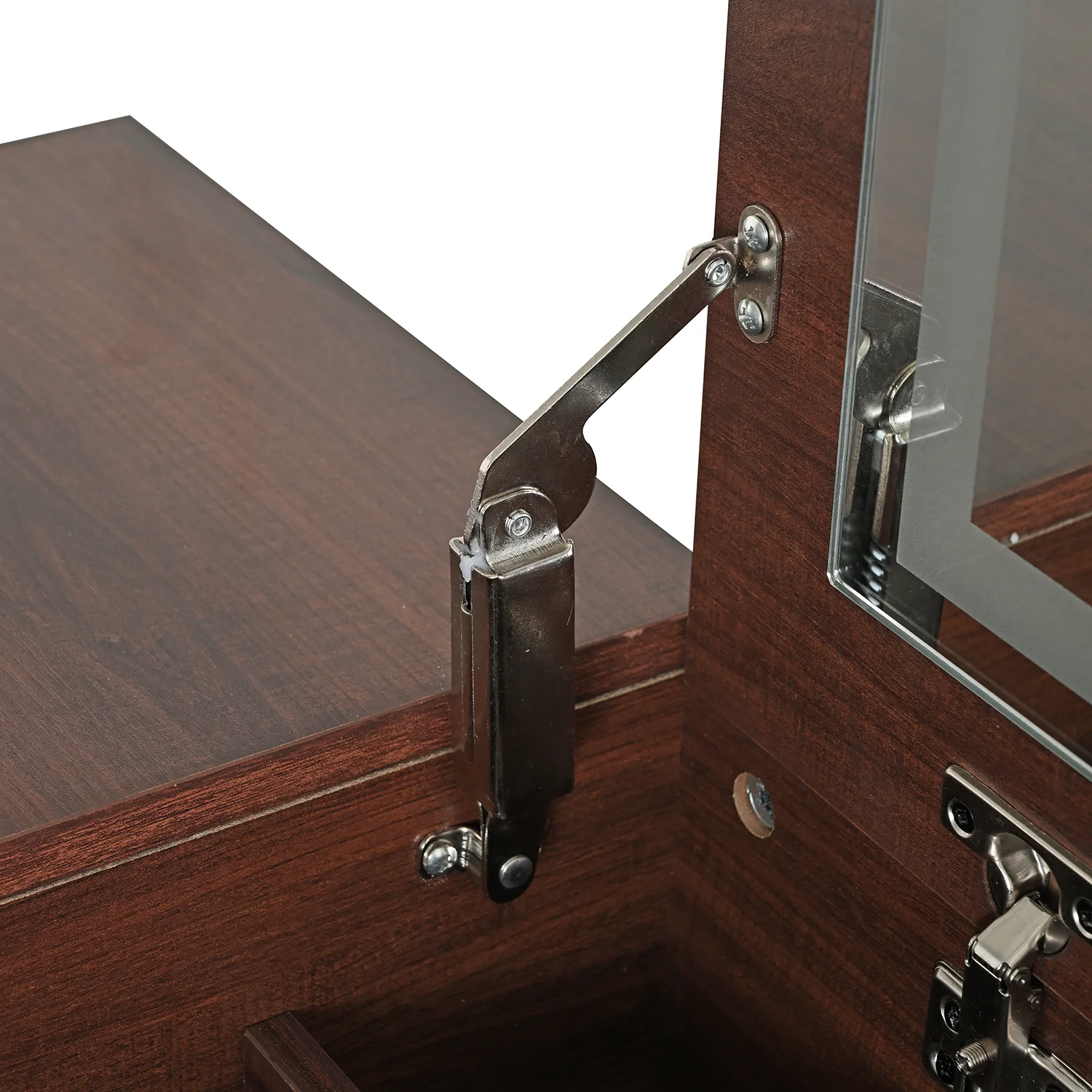 Walker Edison | 3-in-1 Makeup Vanity Desk with Lighted Flip-Top Mirror and Stool