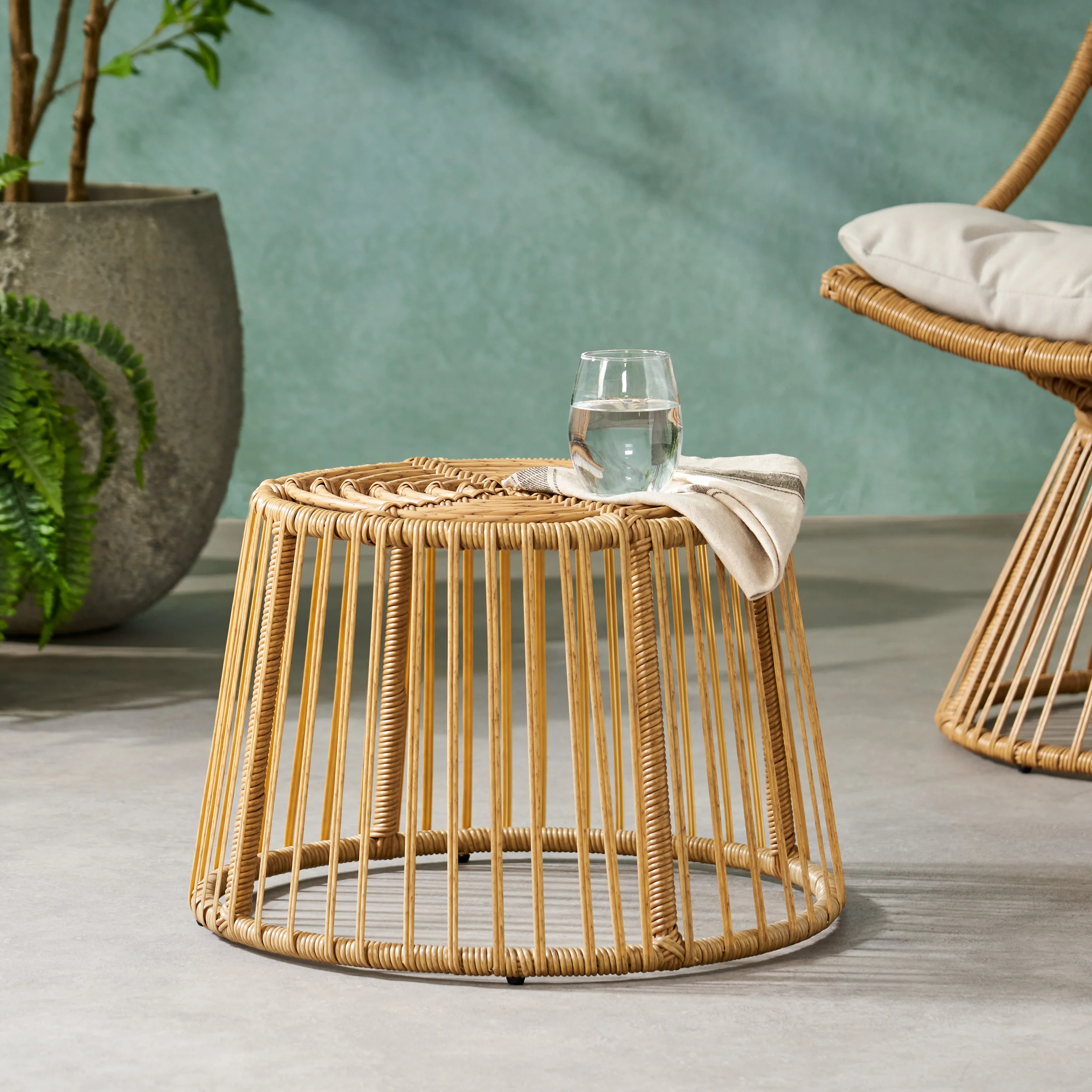 Walker Edison | Outdoor Rattan Side Table