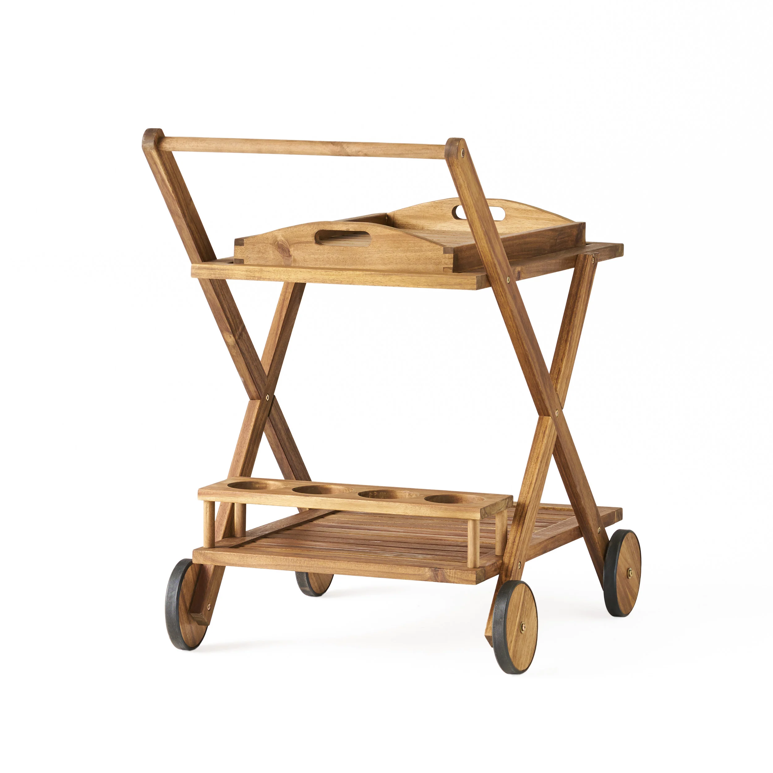 Walker Edison | Outdoor Patio Wood Bar Cart