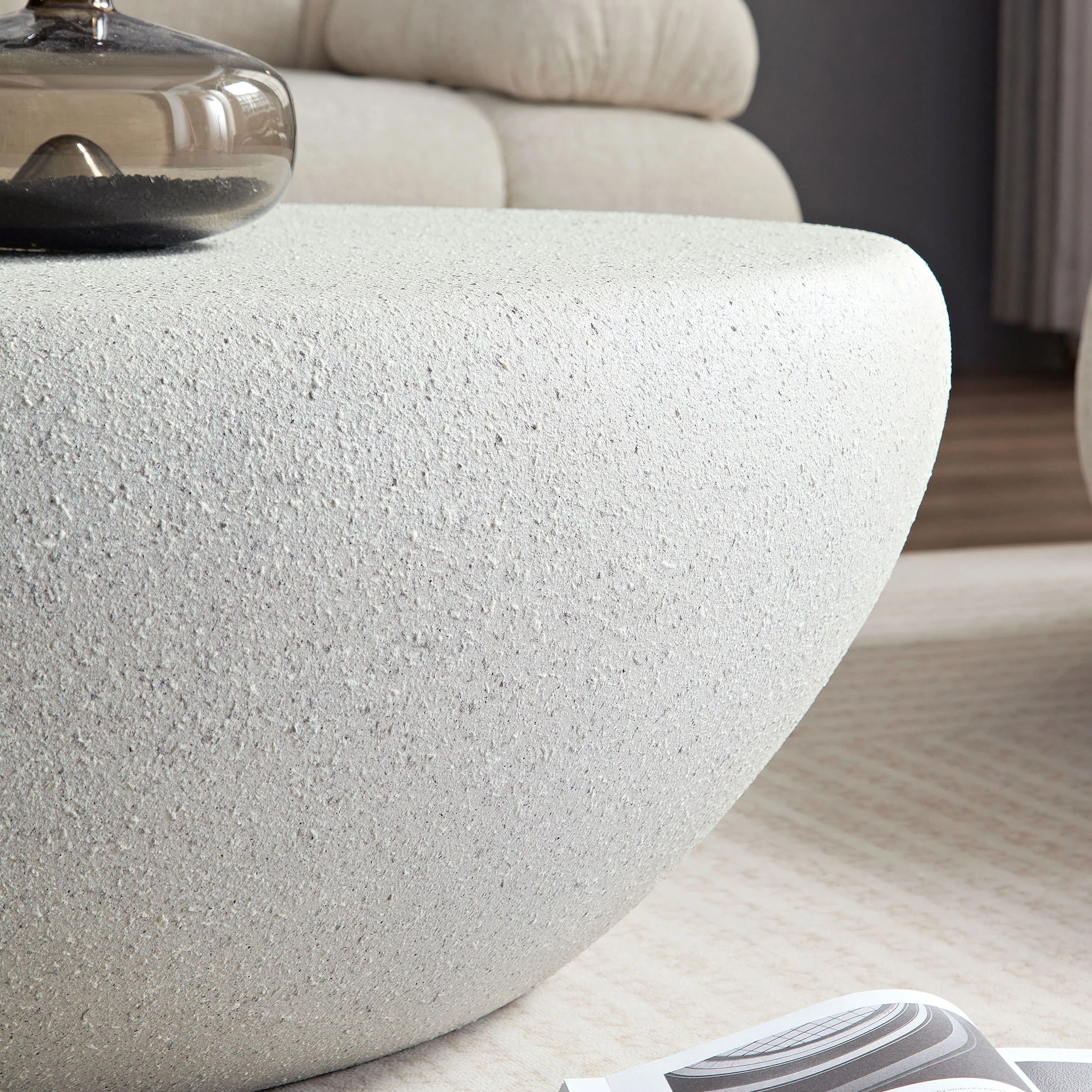 Walker Edison | Modern Minimalist Oval Coffee Table with Sleek Design