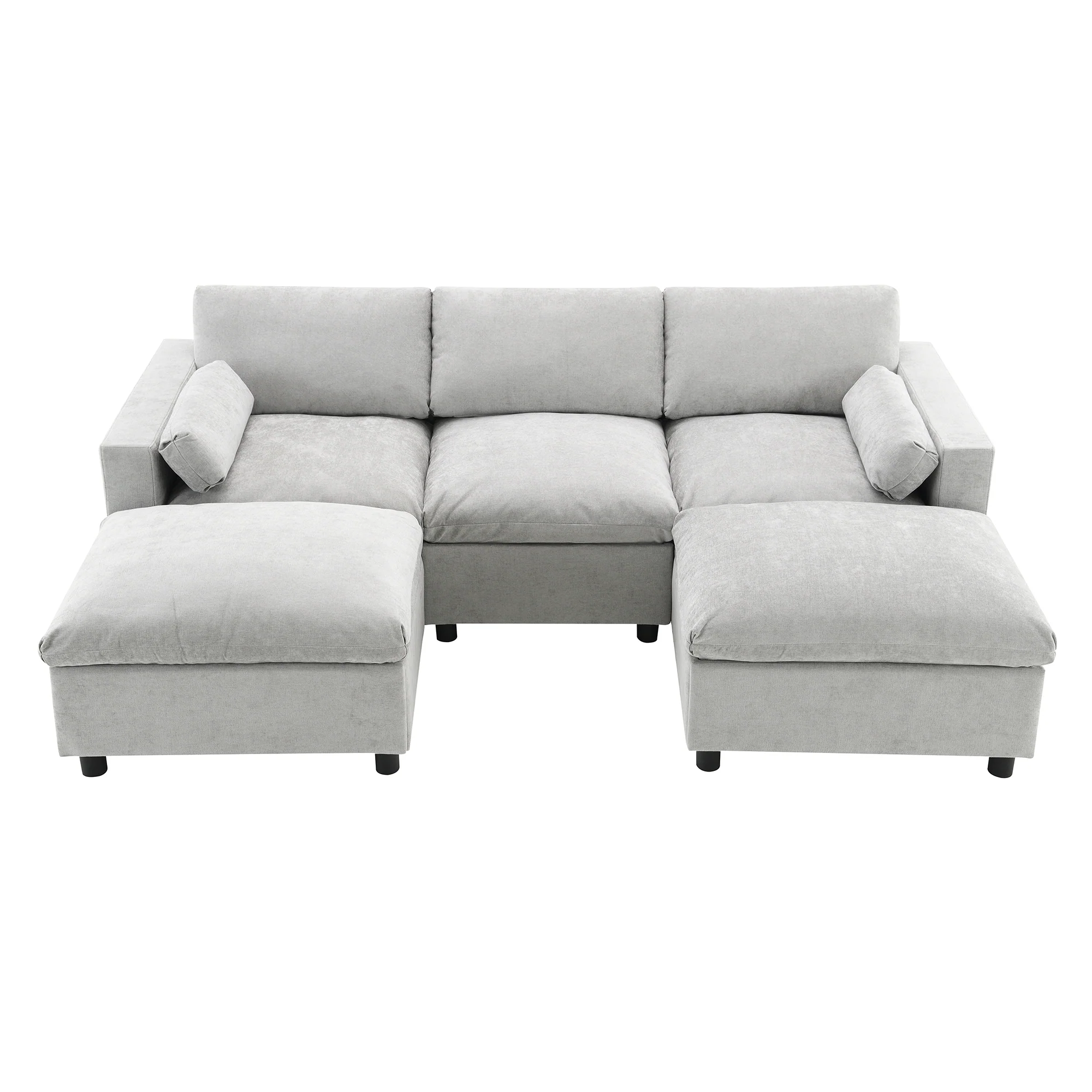 Walker Edison | Modern Cloud Chenille Modular Sectional Sofa with Storage