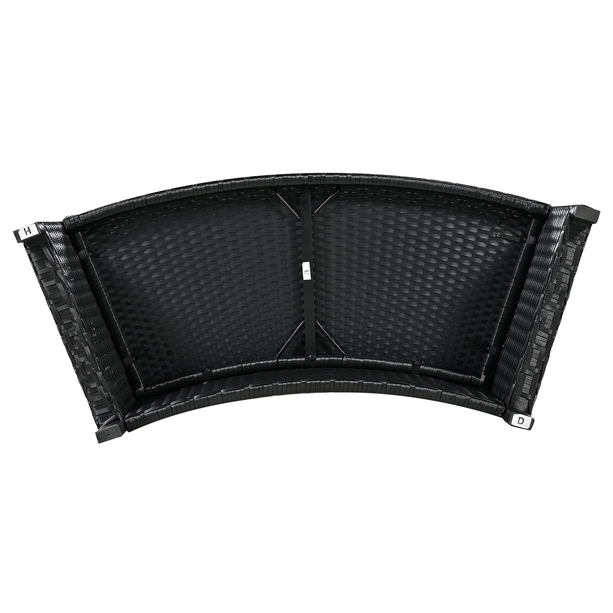 Walker Edison | Spa Surround Spa Frame Patio Rattan Sofa Set with Storage Spaces