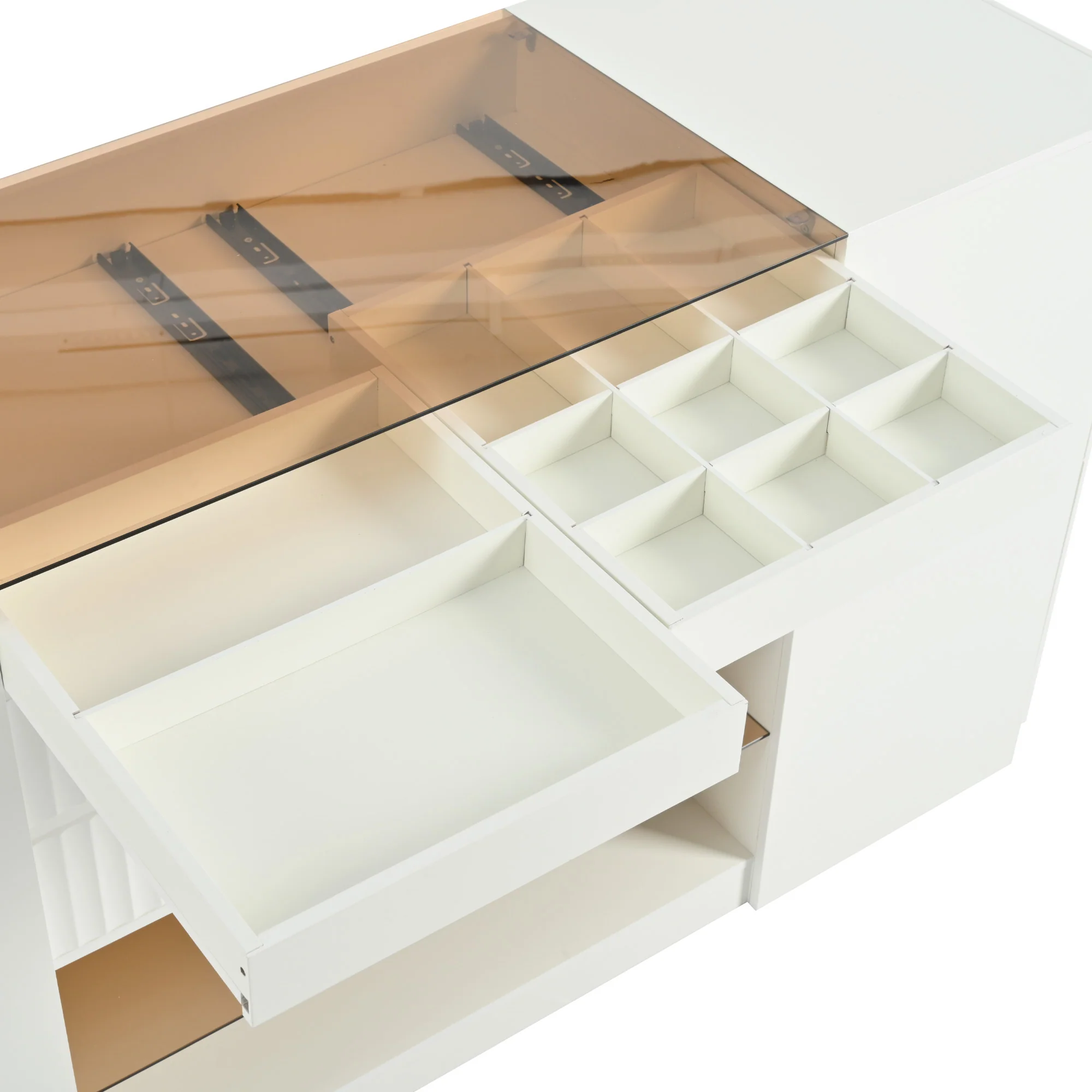 Walker Edison | Modern Multi-Functional Island Vanity Dresser and Storage Cabinet