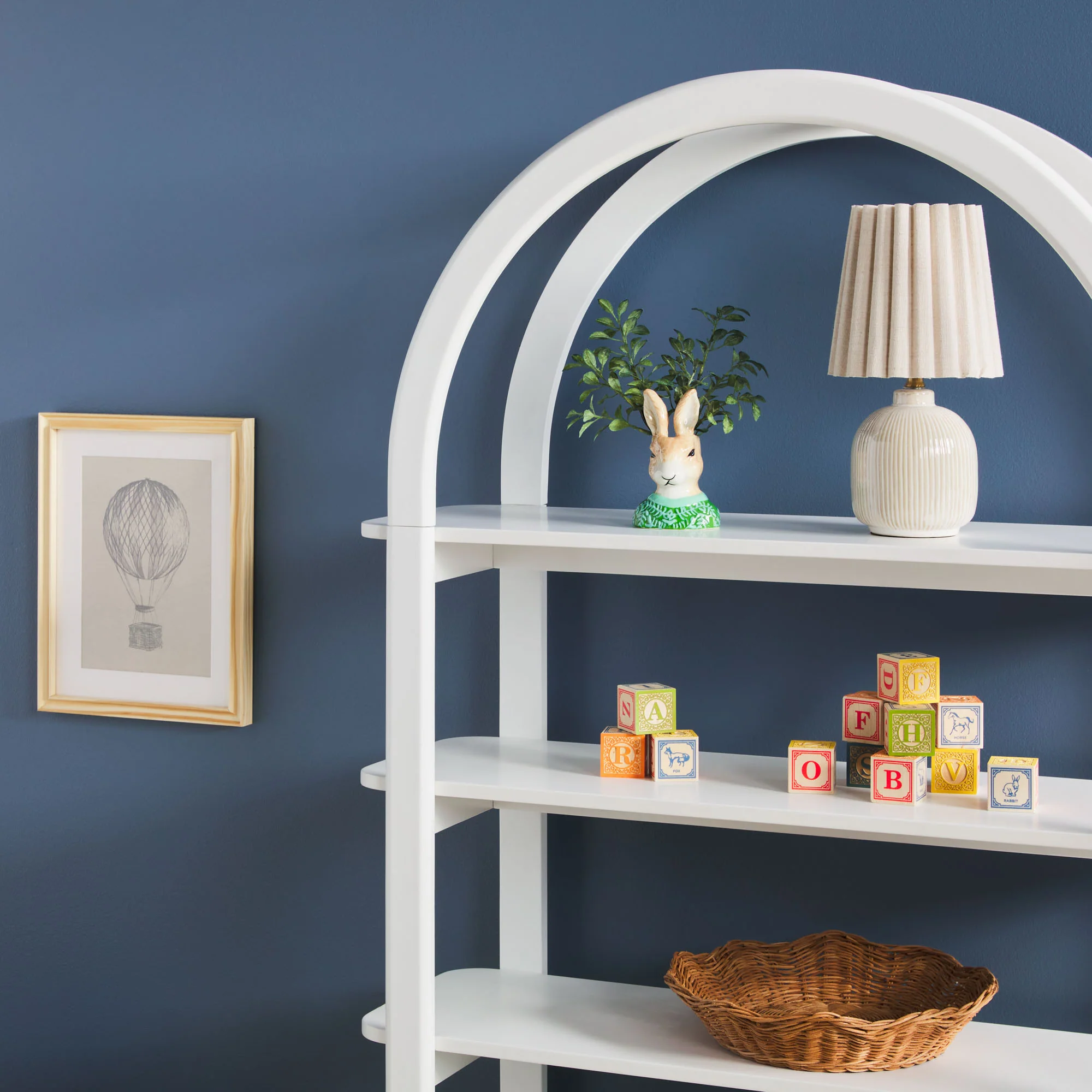 Zoey Modern Arched Wood Cabinet Storage Bookcase