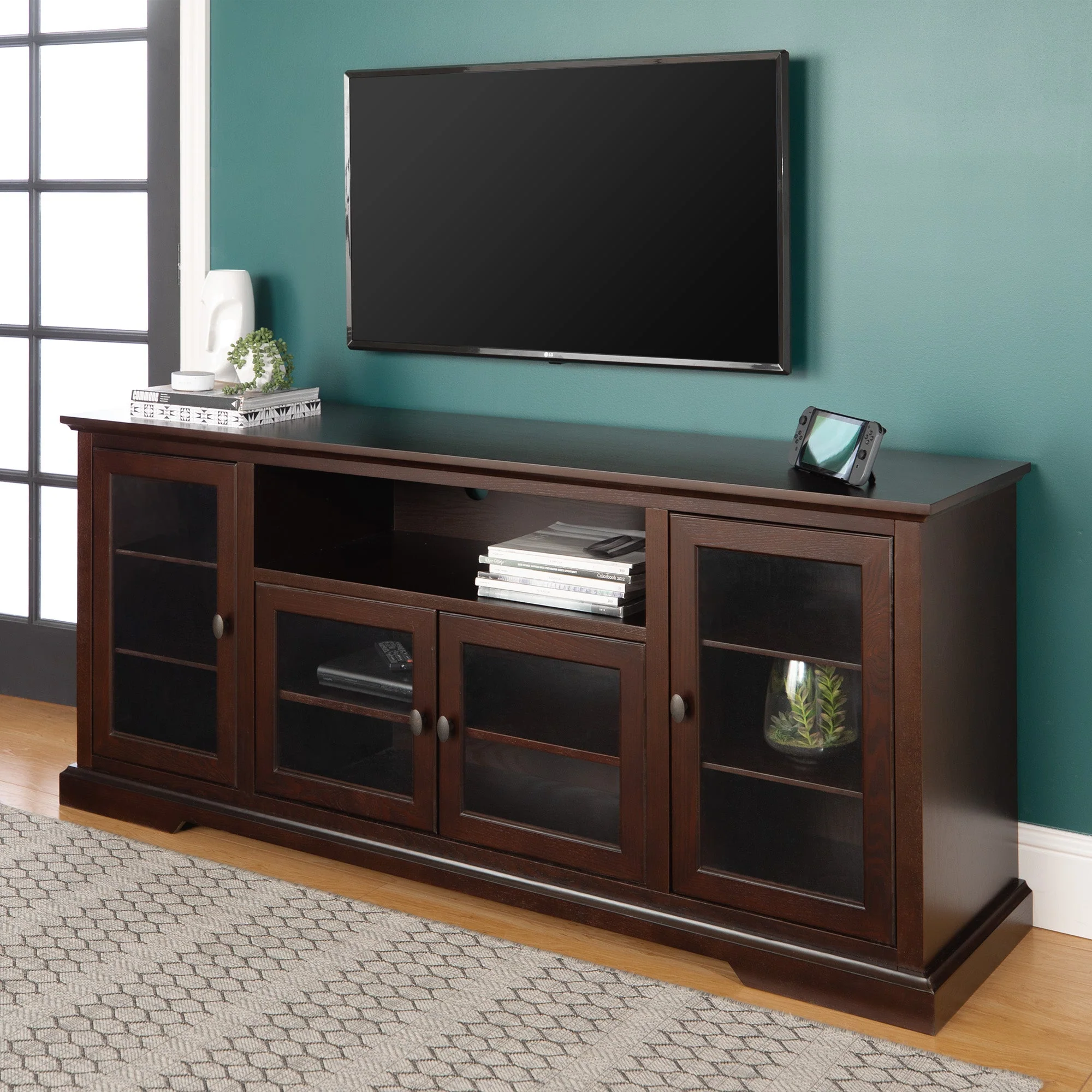 70 Highboy Style Wood TV Stand