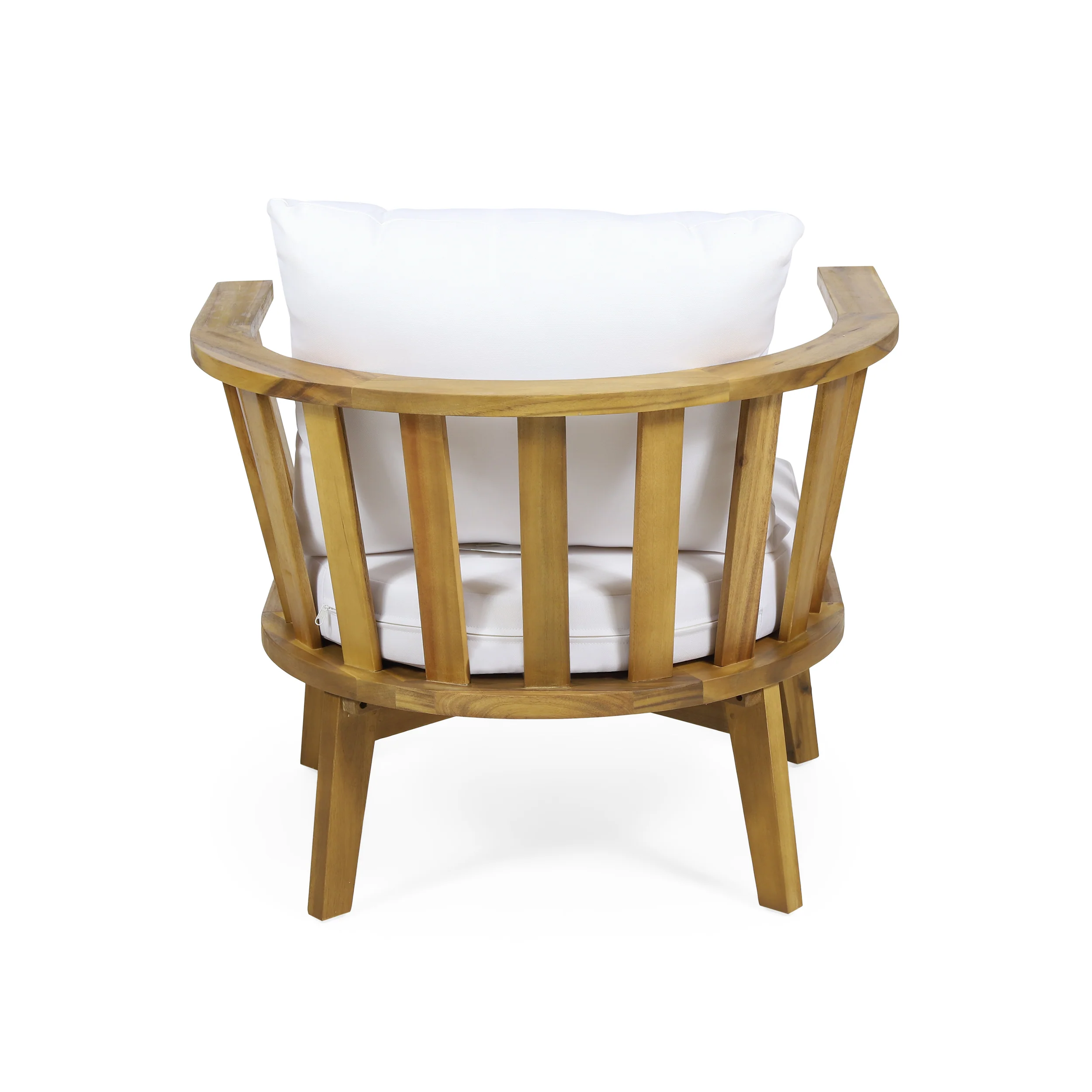 Walker Edison | Teak Acacia Wood Outdoor Patio Club Chair Set of 2